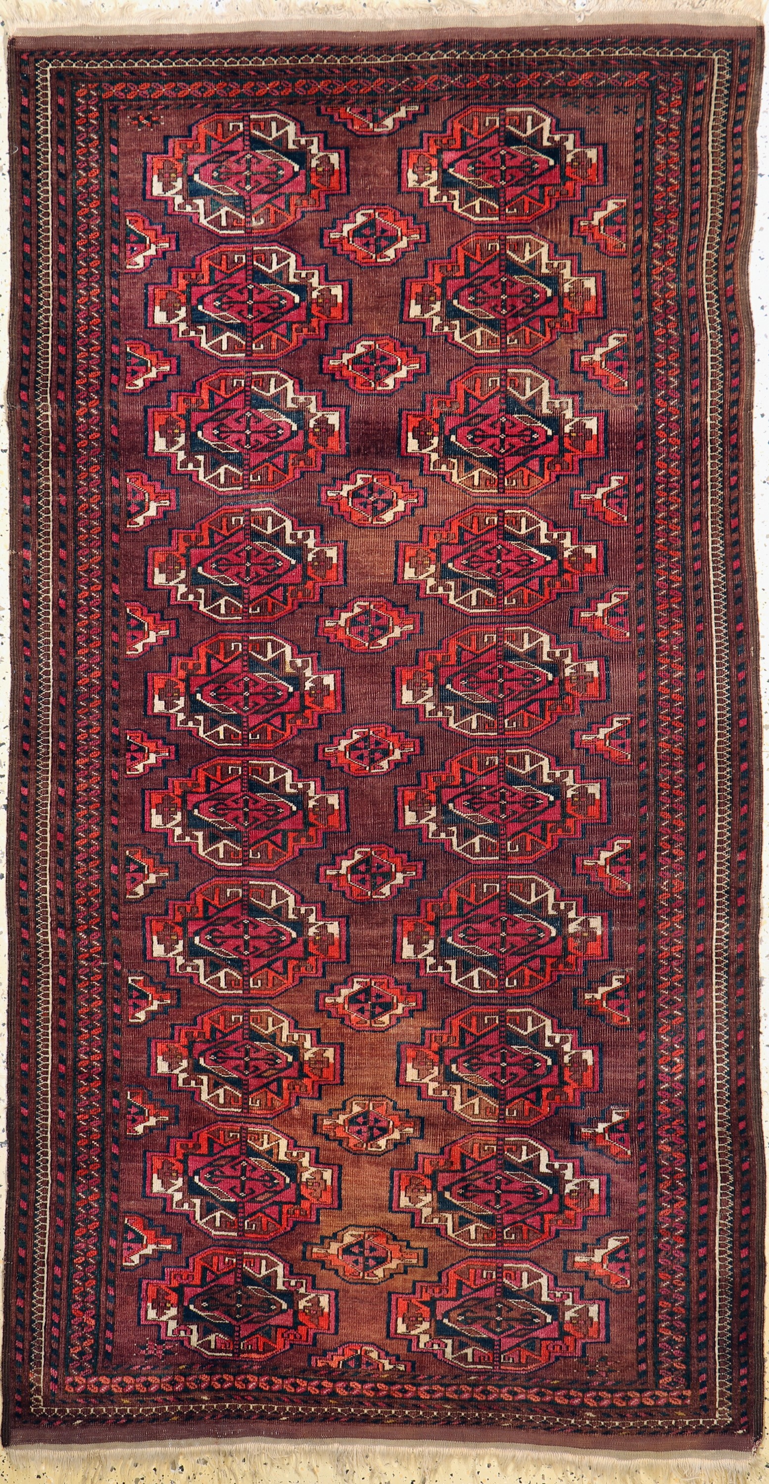 Buchara antik, Turkmenistan, um 1900, Wolleauf Wolle, ca. 212 x 115 cm, EHZ: 3