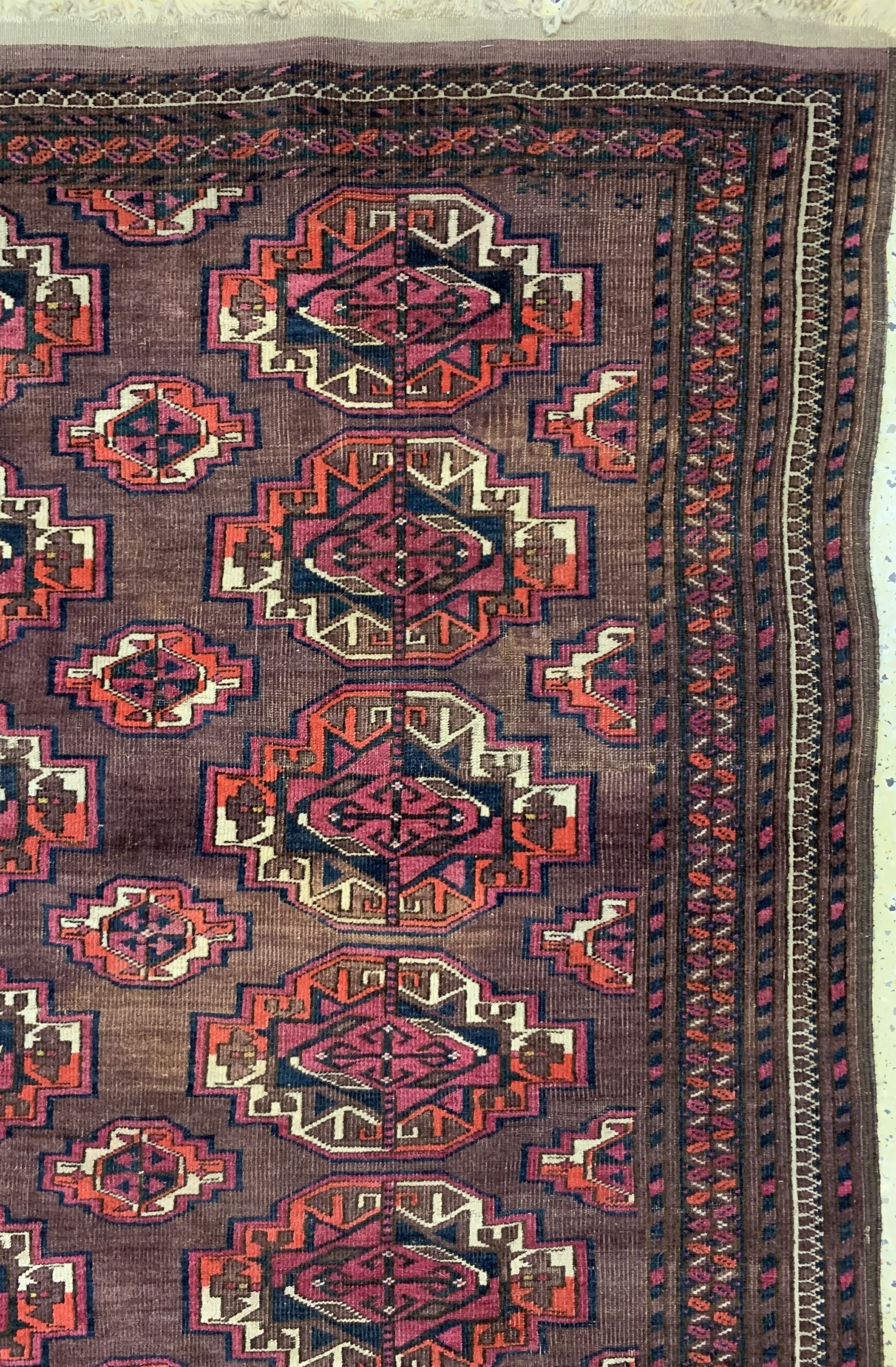 Detail d: Buchara antik, Turkmenistan, um 1900, Wolleauf Wolle, ca. 212 x 115 cm, EHZ: 3