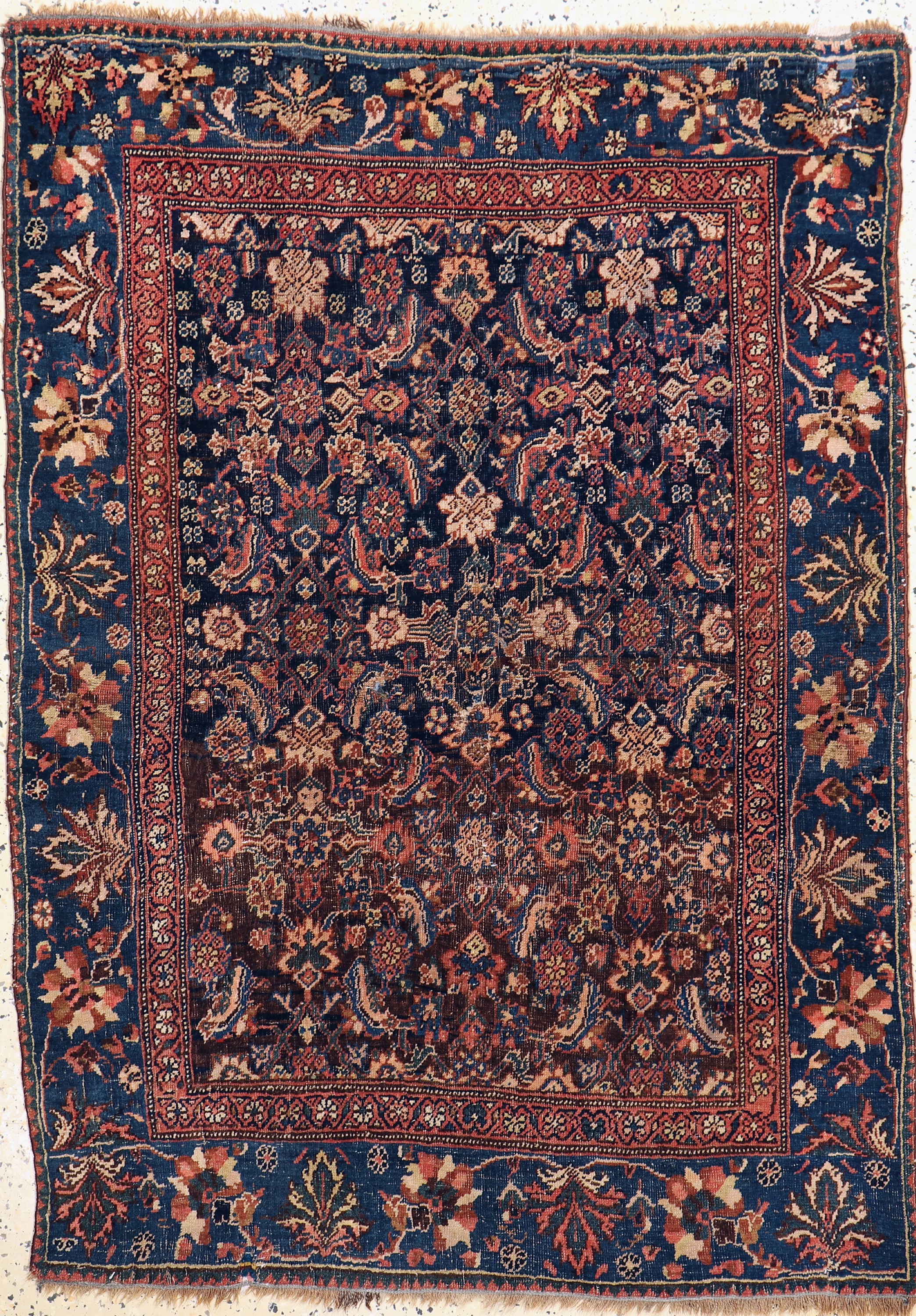 Antiker Bidjar, Persien, Mitte 19.Jhd, Wolle auf Wolle, ca. 150 x 106 cm, EHZ: 4