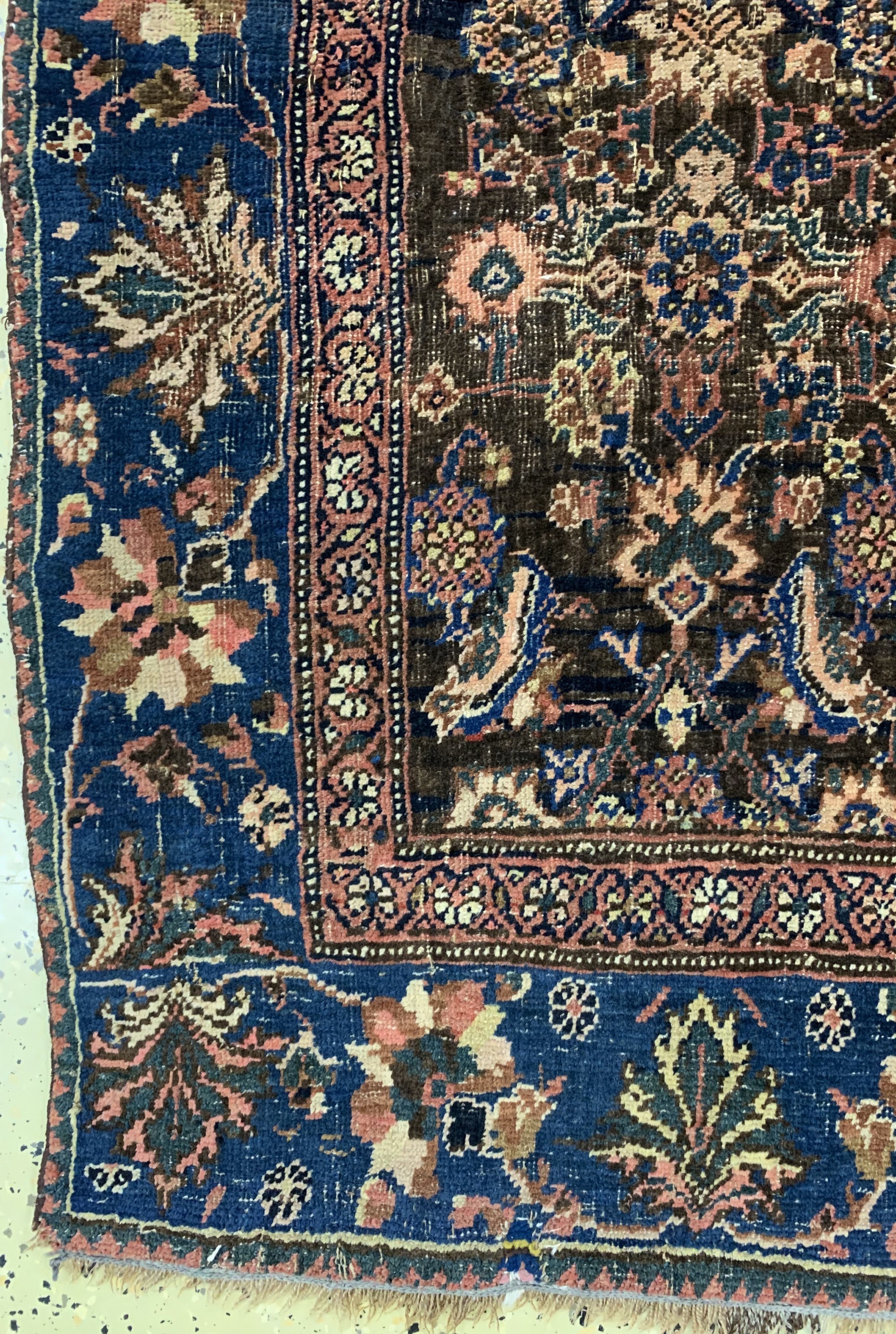 Detail b: Antiker Bidjar, Persien, Mitte 19.Jhd, Wolle auf Wolle, ca. 150 x 106 cm, EHZ: 4