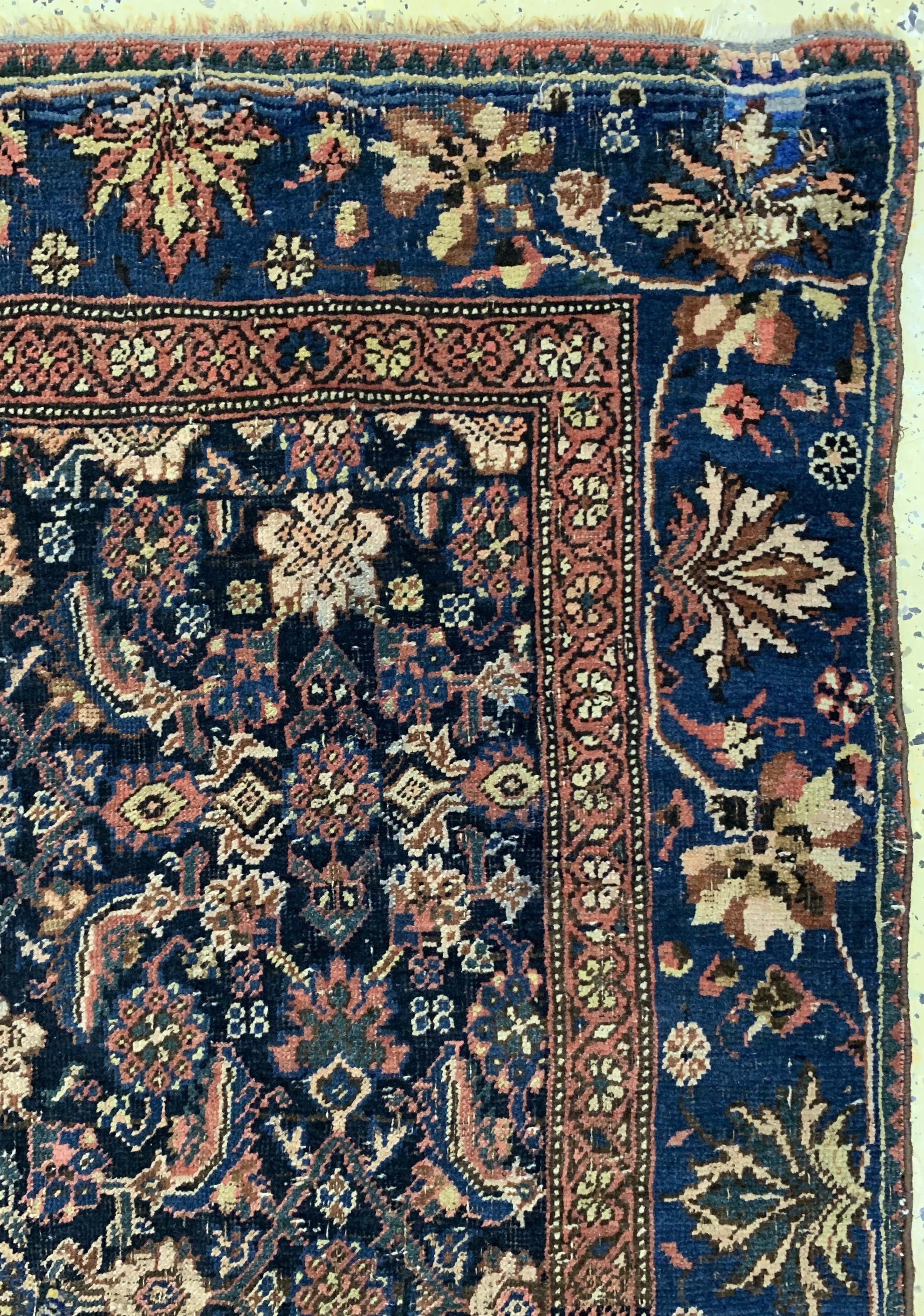 Detail d: Antiker Bidjar, Persien, Mitte 19.Jhd, Wolle auf Wolle, ca. 150 x 106 cm, EHZ: 4