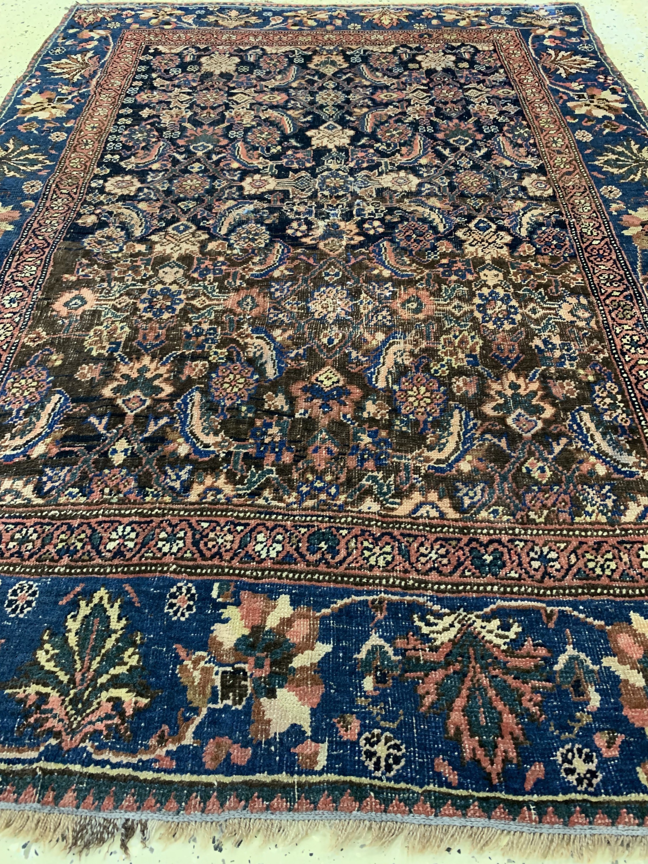 Detail e: Antiker Bidjar, Persien, Mitte 19.Jhd, Wolle auf Wolle, ca. 150 x 106 cm, EHZ: 4