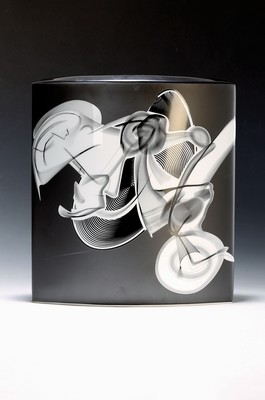 Image Vase, Rosenthal, Smokescape, Millenium- Gallery, Entwurf Frank Stella, Porzellan, lim. ...