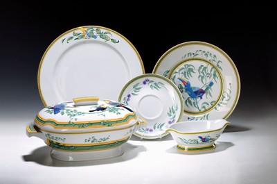 Image Toucans, dinner service, Limoges for Hermes, 2nd half of the 20th century, porcelain, ...