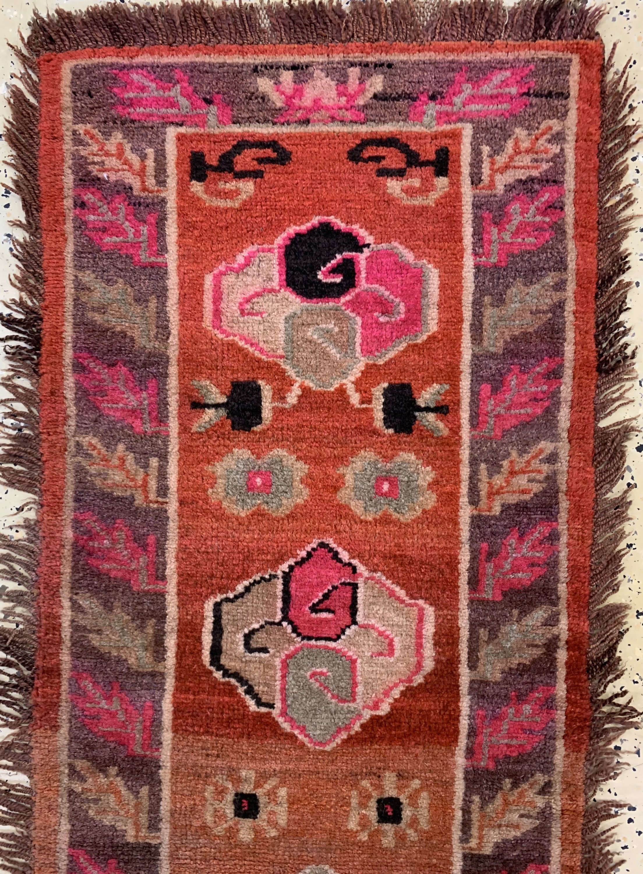 Detail a: Antiker Tibet, um 1910/1920, Wolle auf Baumwolle, ca. 166 x 50 cm, EHZ: 2