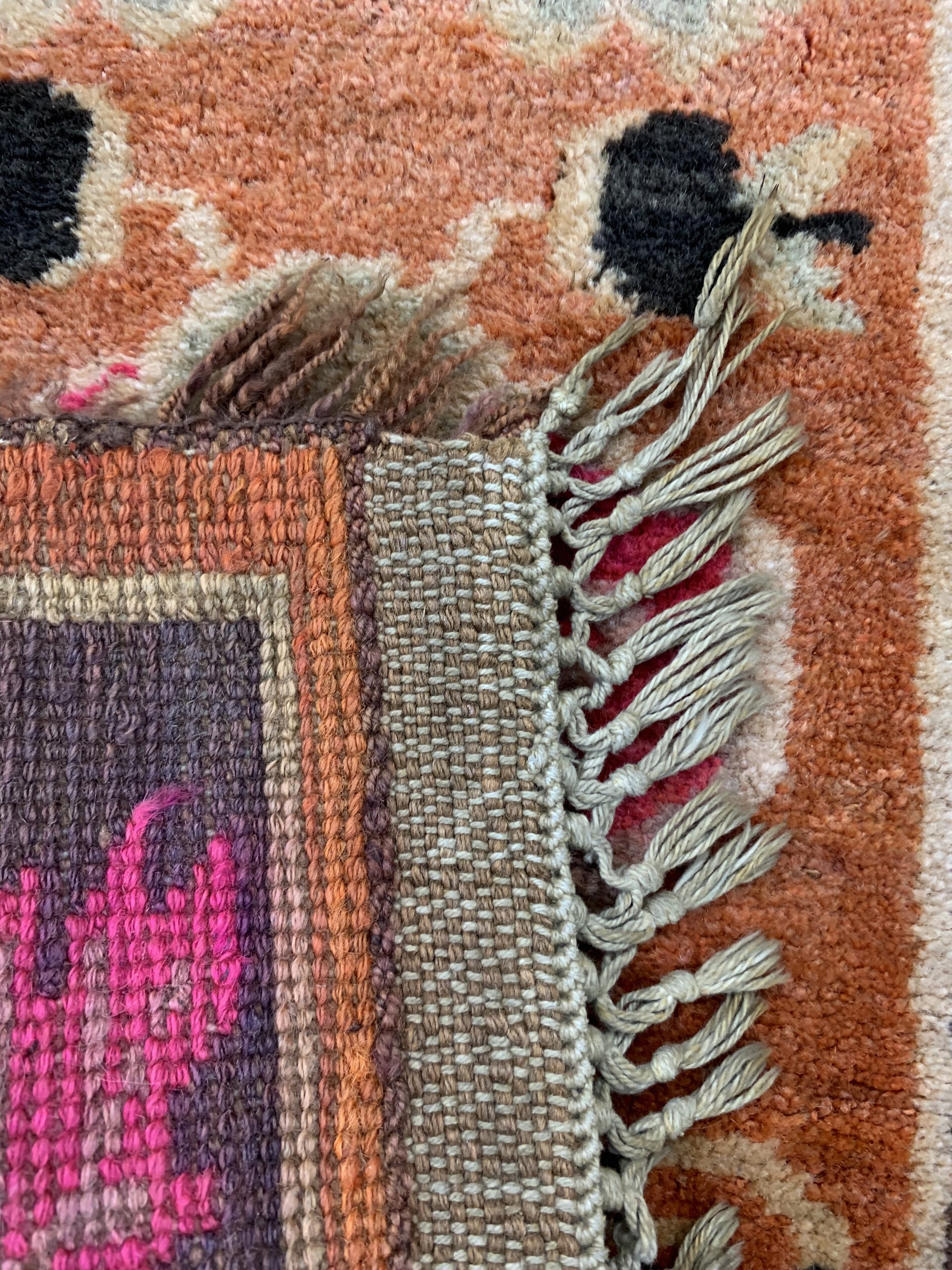 Detail d: Antiker Tibet, um 1910/1920, Wolle auf Baumwolle, ca. 166 x 50 cm, EHZ: 2