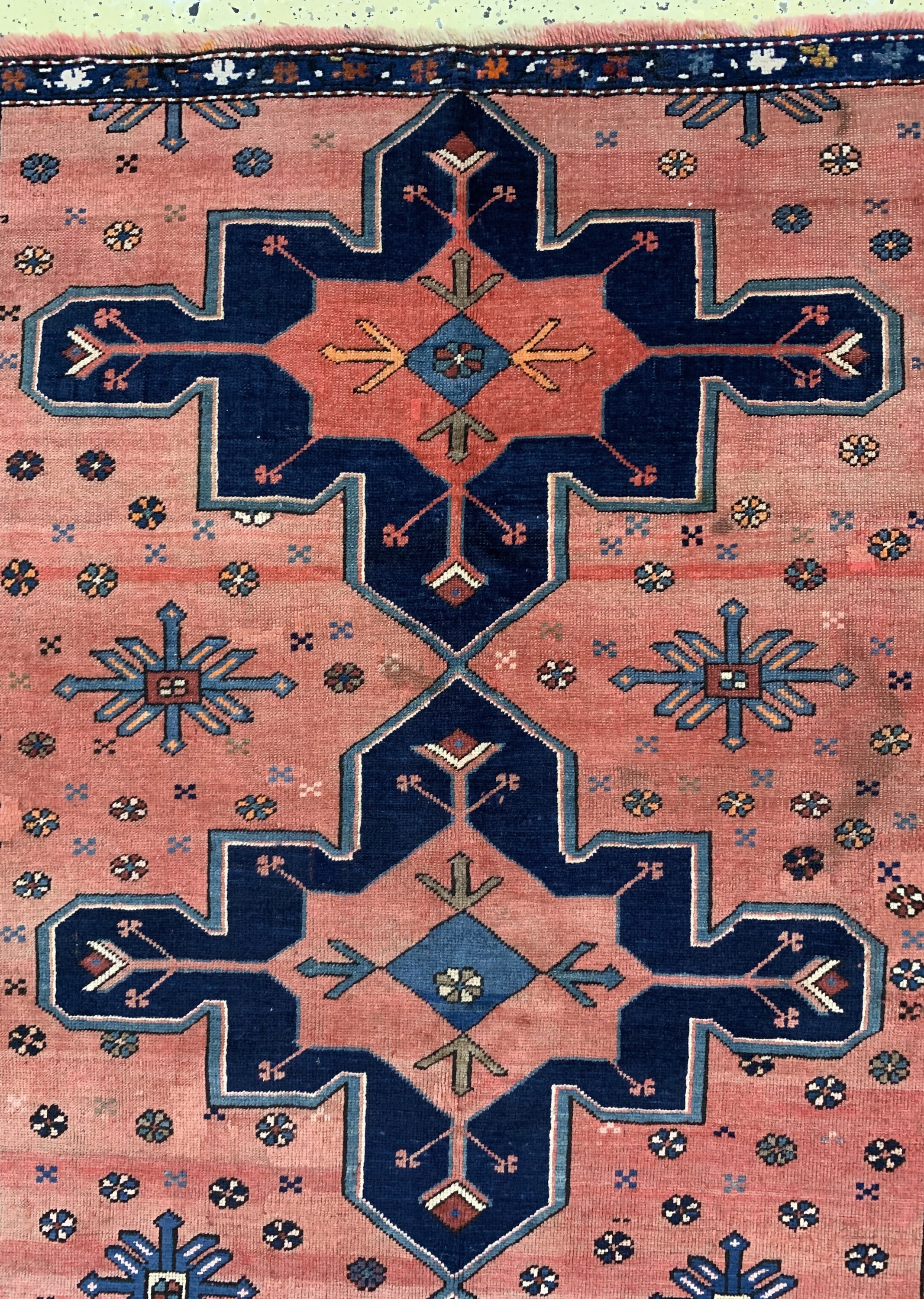 Detail a: Kazak antik, Kaukasus, um 1900, Wolle auf Wolle, ca. 188 x 112 cm, EHZ: 3, restauriert