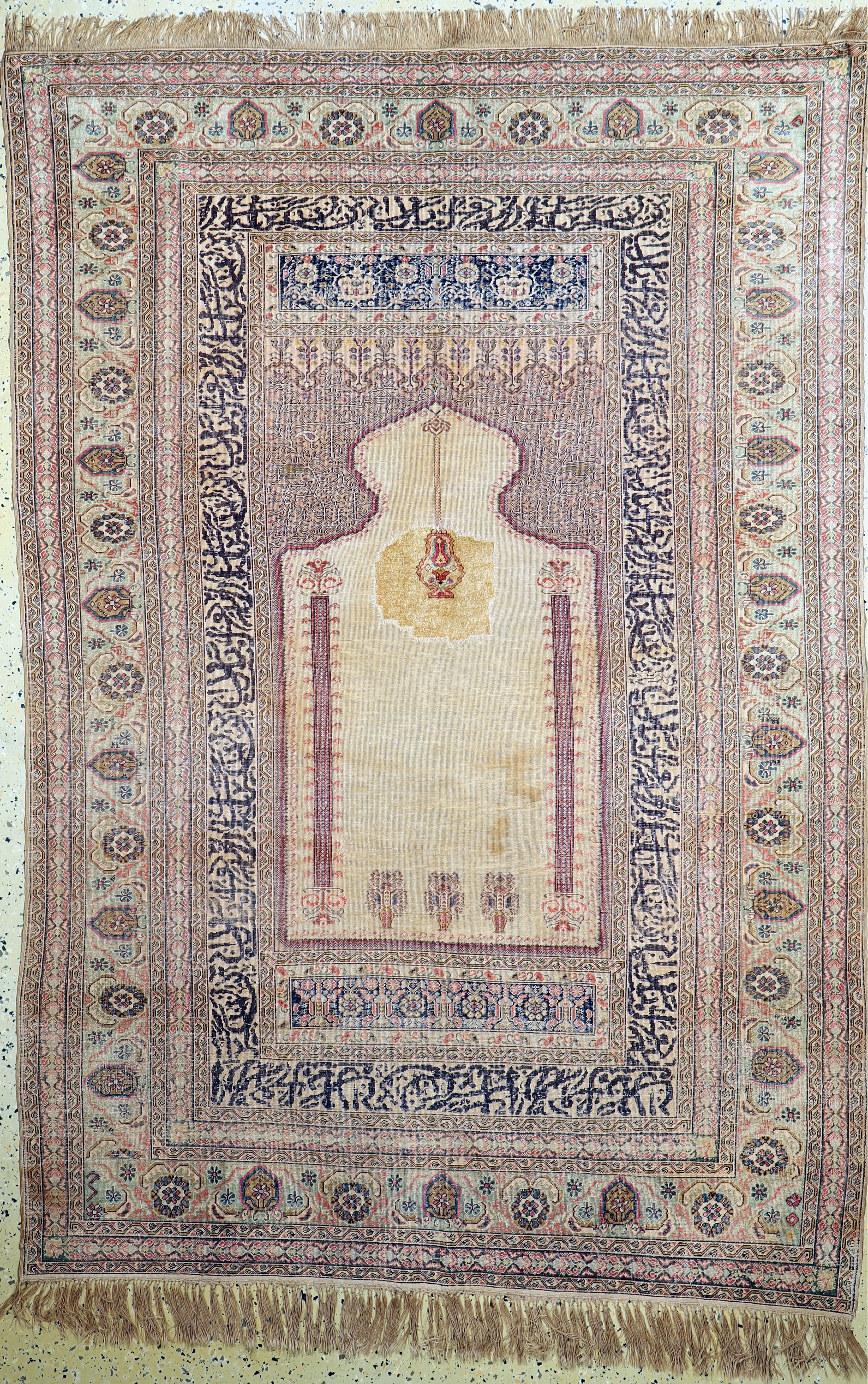 Antiker Giordes, Türkei, Ende 19.Jhd, Wolleauf Baumwolle, ca. 215 x 145 cm, EHZ: 3-4