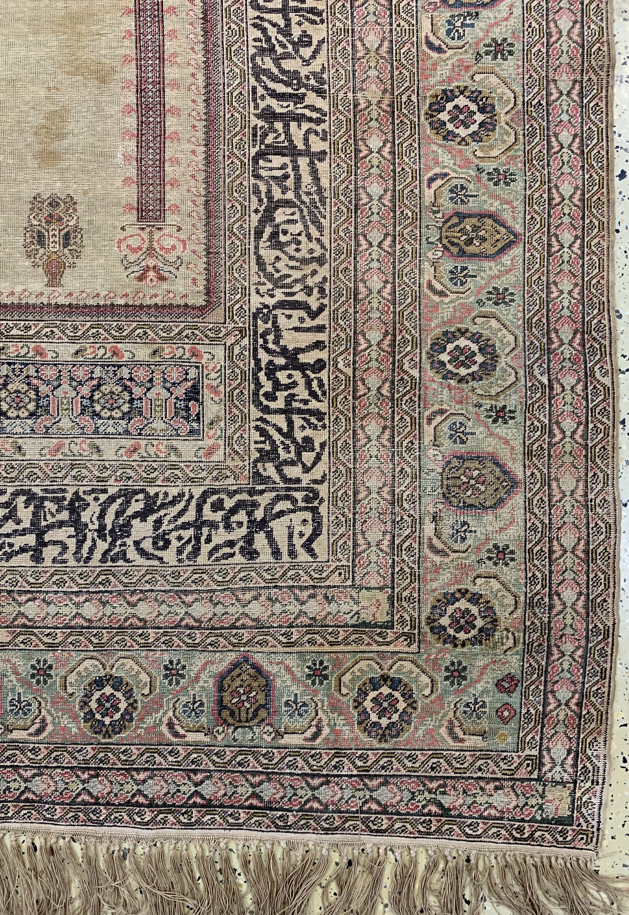 Detail a: Antiker Giordes, Türkei, Ende 19.Jhd, Wolleauf Baumwolle, ca. 215 x 145 cm, EHZ: 3-4
