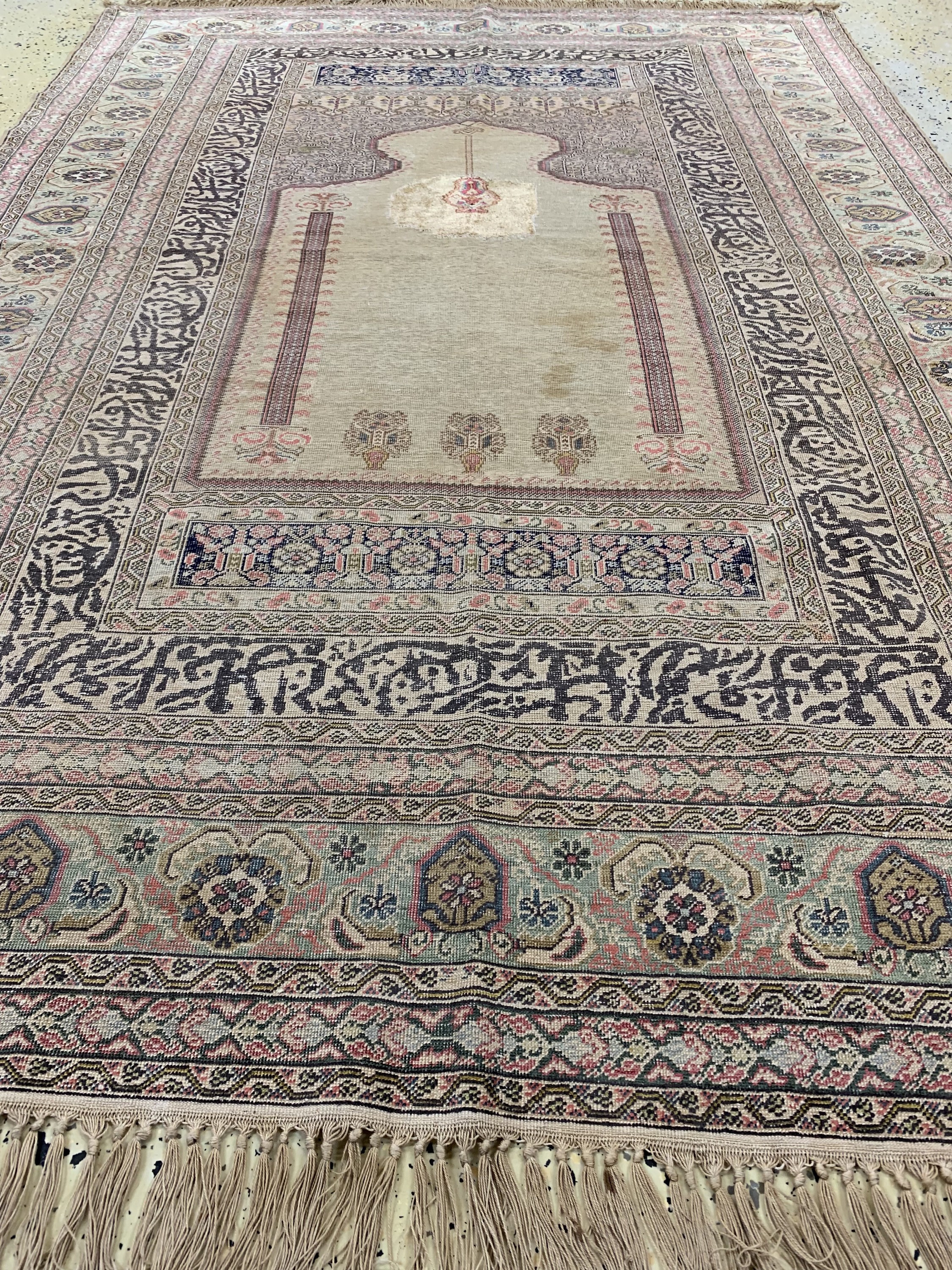 Detail f: Antiker Giordes, Türkei, Ende 19.Jhd, Wolleauf Baumwolle, ca. 215 x 145 cm, EHZ: 3-4
