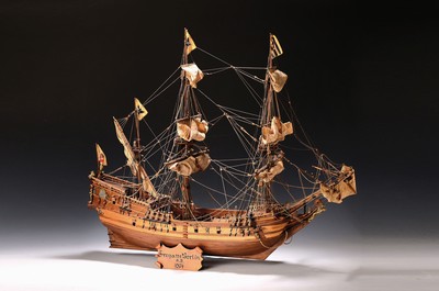 Image Ship model of the frigate Berlin from 1674, 2nd half of the 20th century, wood, painted, ...