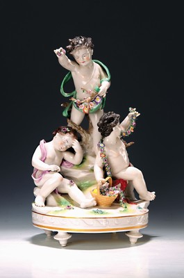 Image Large porcelain figurine group, Aelteste Volkstedt, 20th century, 2nd choice, three ...