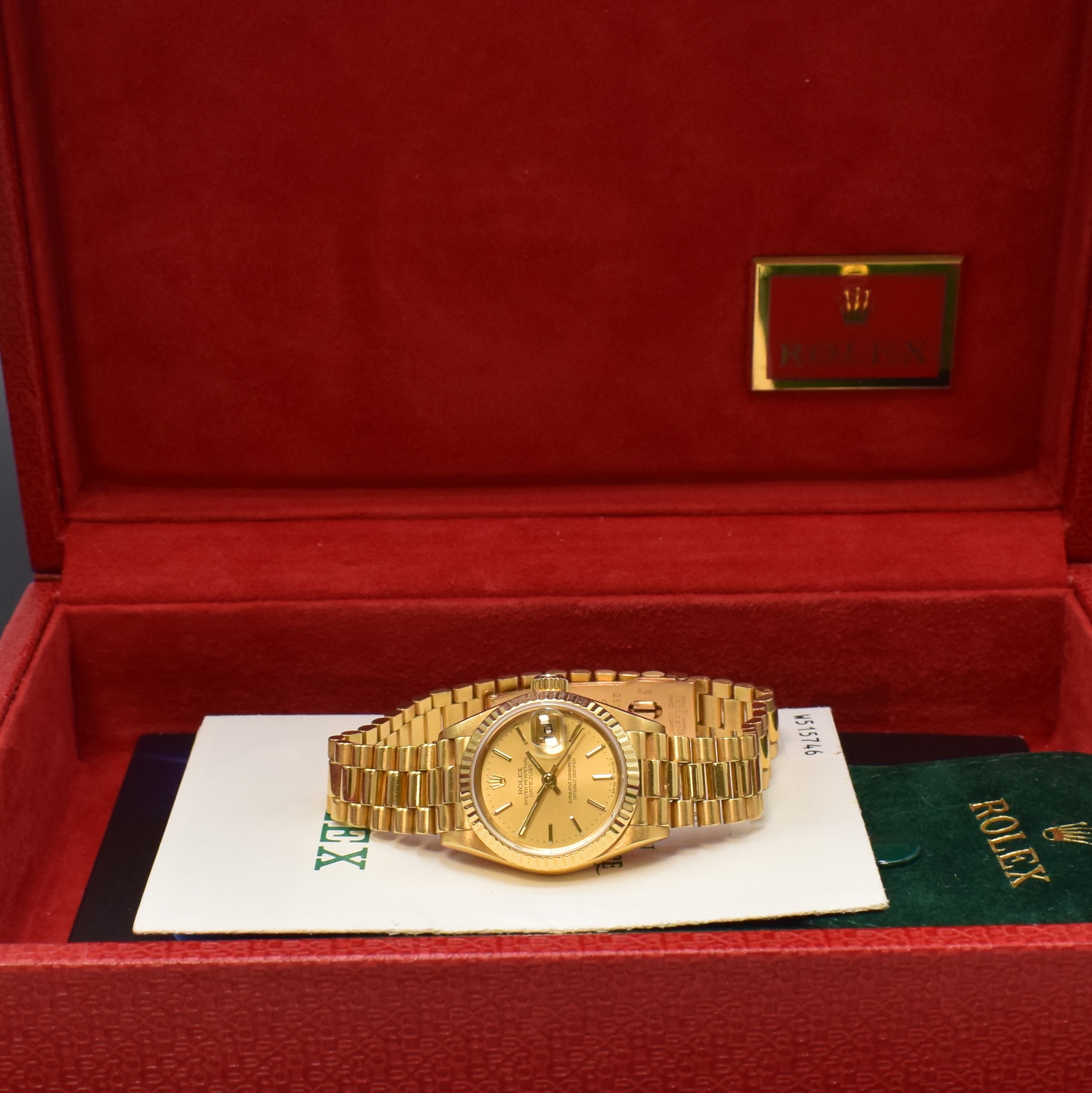Detail g: ROLEX Damenarmbanduhr Oyster Perpetual Datejust Referenz 69178, Automatik, W-Serie, Chronometer der Superlative in GG 750/000 inkl. Präsidentband m. ...