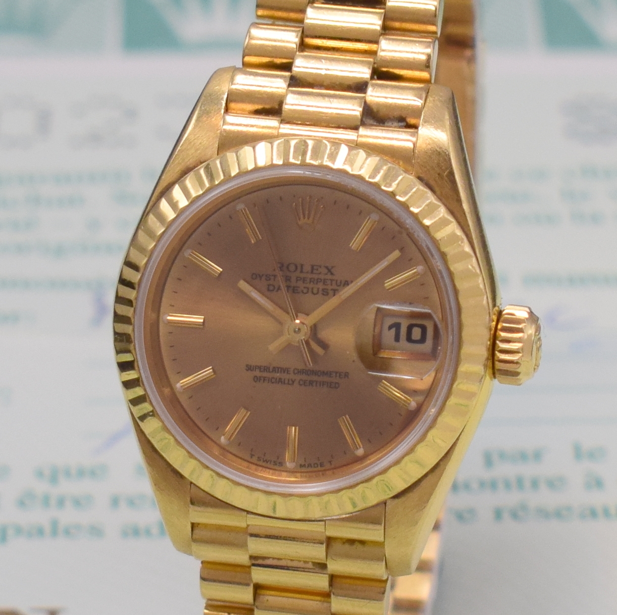 Detail a: ROLEX Damenarmbanduhr Oyster Perpetual Datejust Referenz 69178, Automatik, S-Serie, Chronometer der Superlative in GG 750/000 inkl. Präsidentband m. ...