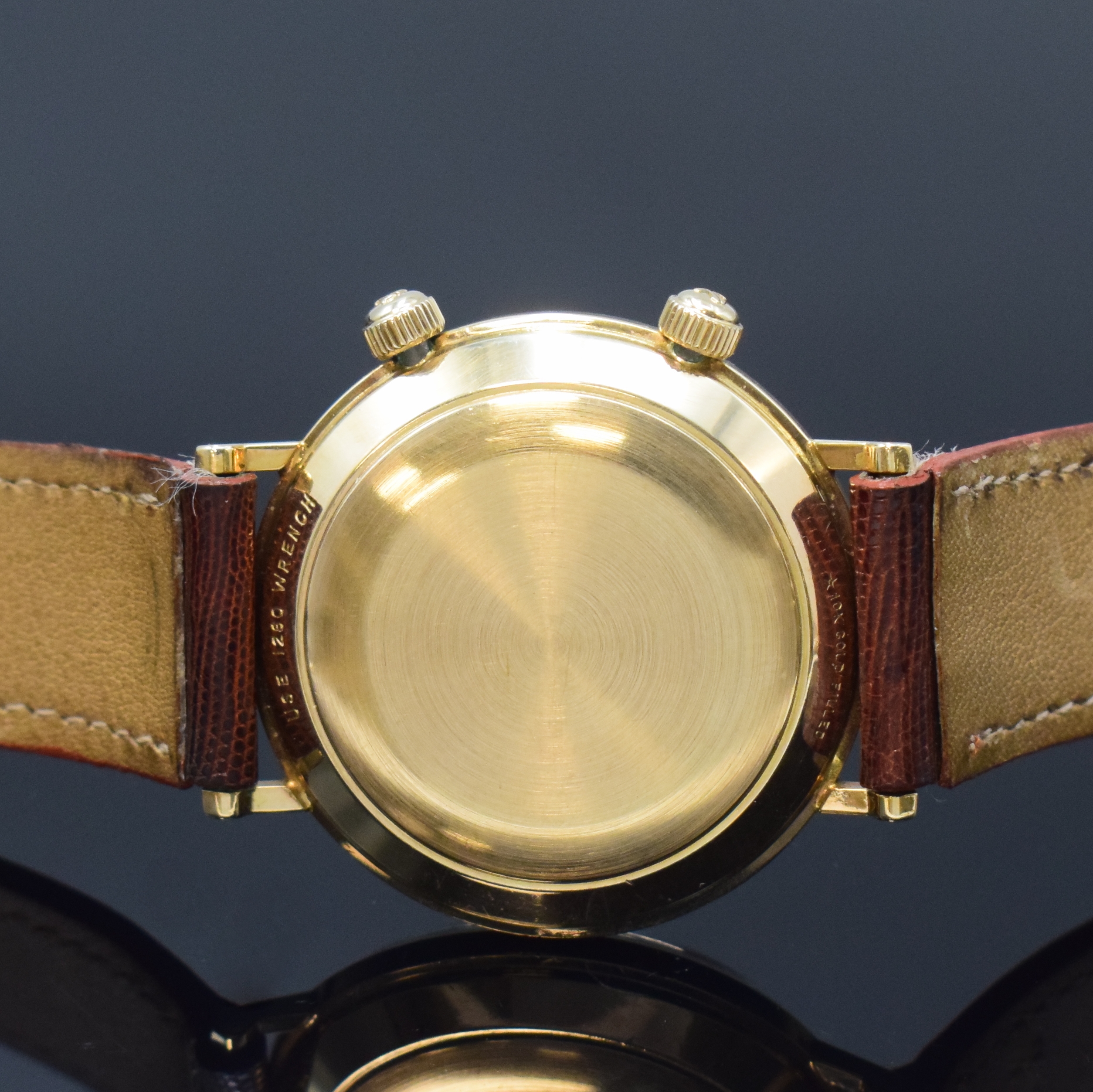 Detail c: LeCOULTRE Memovox Herrenarmbanduhr mit Wecker in 10k Gold-Filled, Schweiz USA um 1960, Handaufzug, Monocoque-Geh., orig. Kronen, seltenes silb. ...