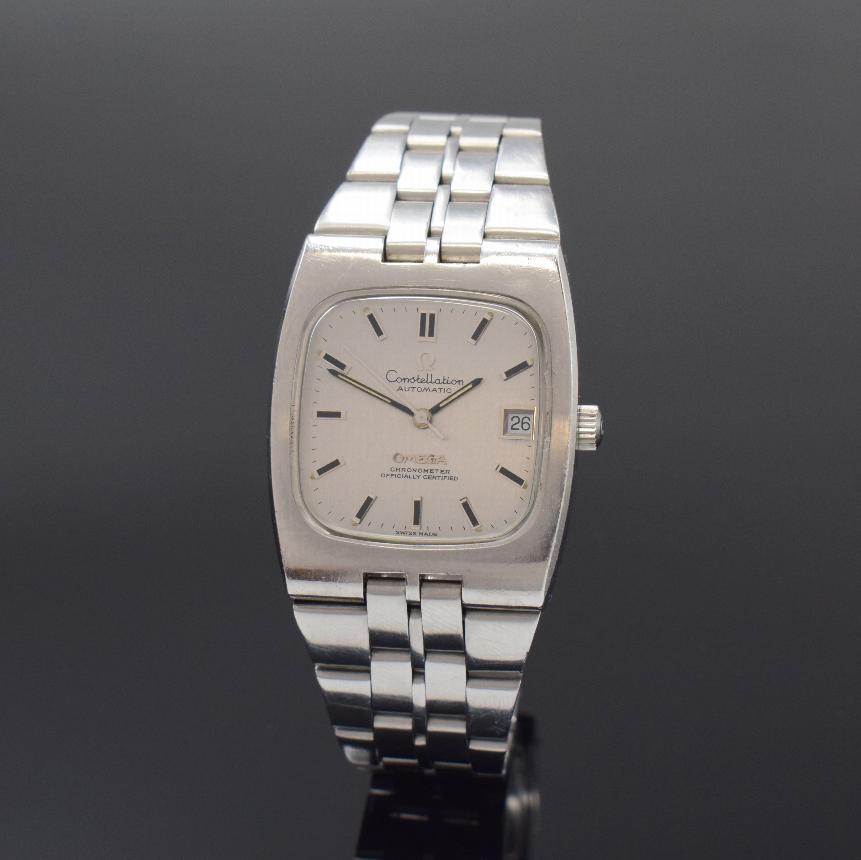 OMEGA Constellation Chronometer Referenz 168.059 in Stahl/Stahlband, Schweiz um 1973, Automatik, 4-fach verschr. Geh., integr. orig. Band Ref. ...
