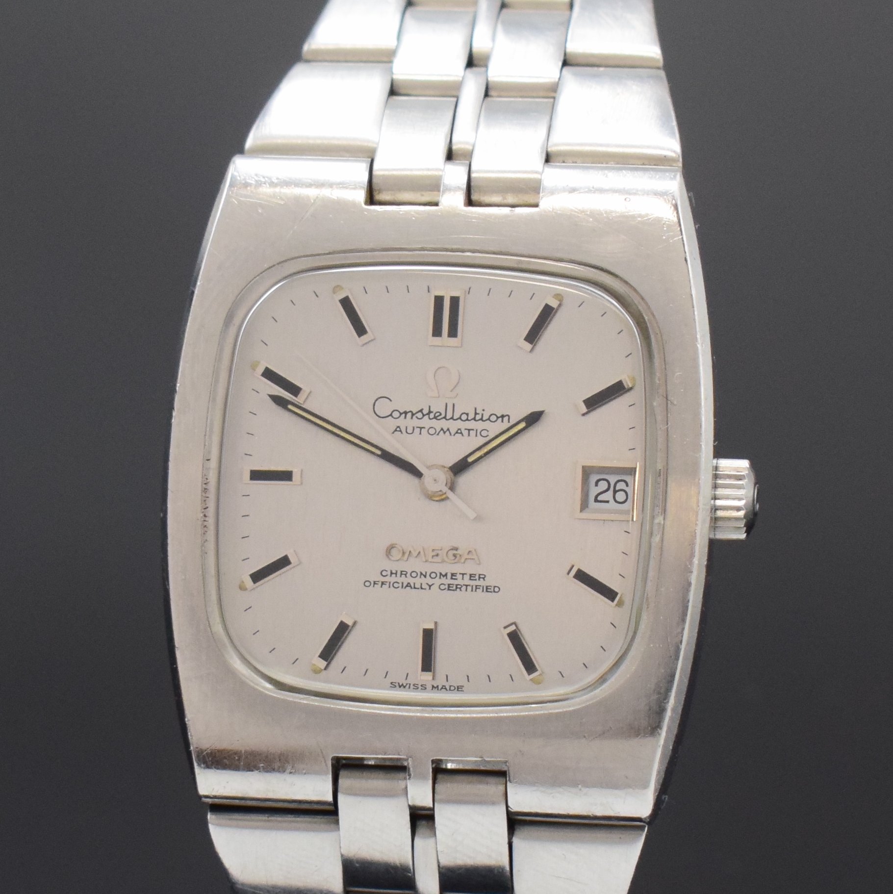 Detail a: OMEGA Constellation Chronometer Referenz 168.059 in Stahl/Stahlband, Schweiz um 1973, Automatik, 4-fach verschr. Geh., integr. orig. Band Ref. ...