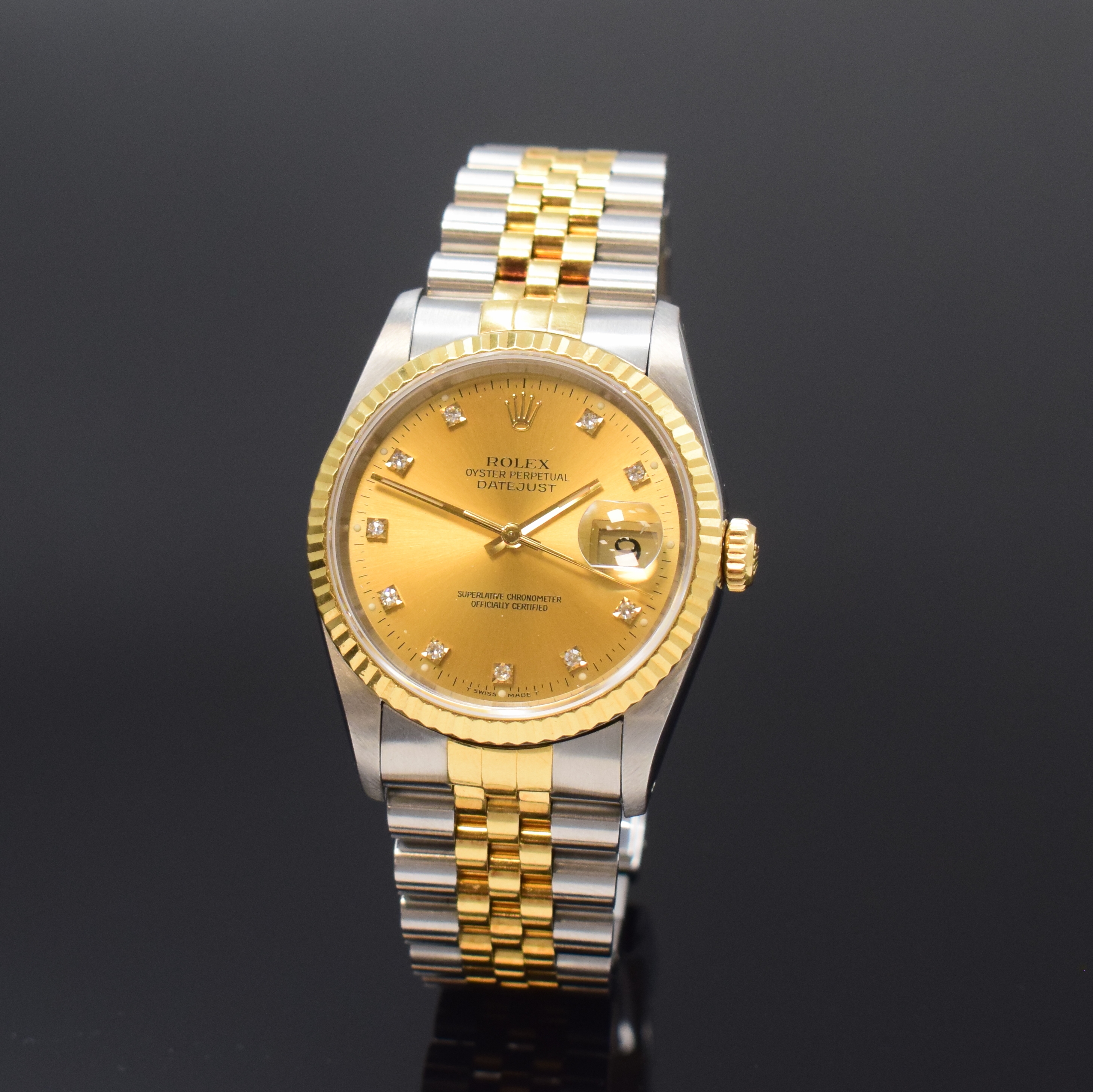 ROLEX Herrenarmbanduhr Datejust Oyster Perpetual Herrenarmbanduhr Referenz 16233, Automatik, Schweiz um 1993, X-Serie, Chronometer der Superlative in ...
