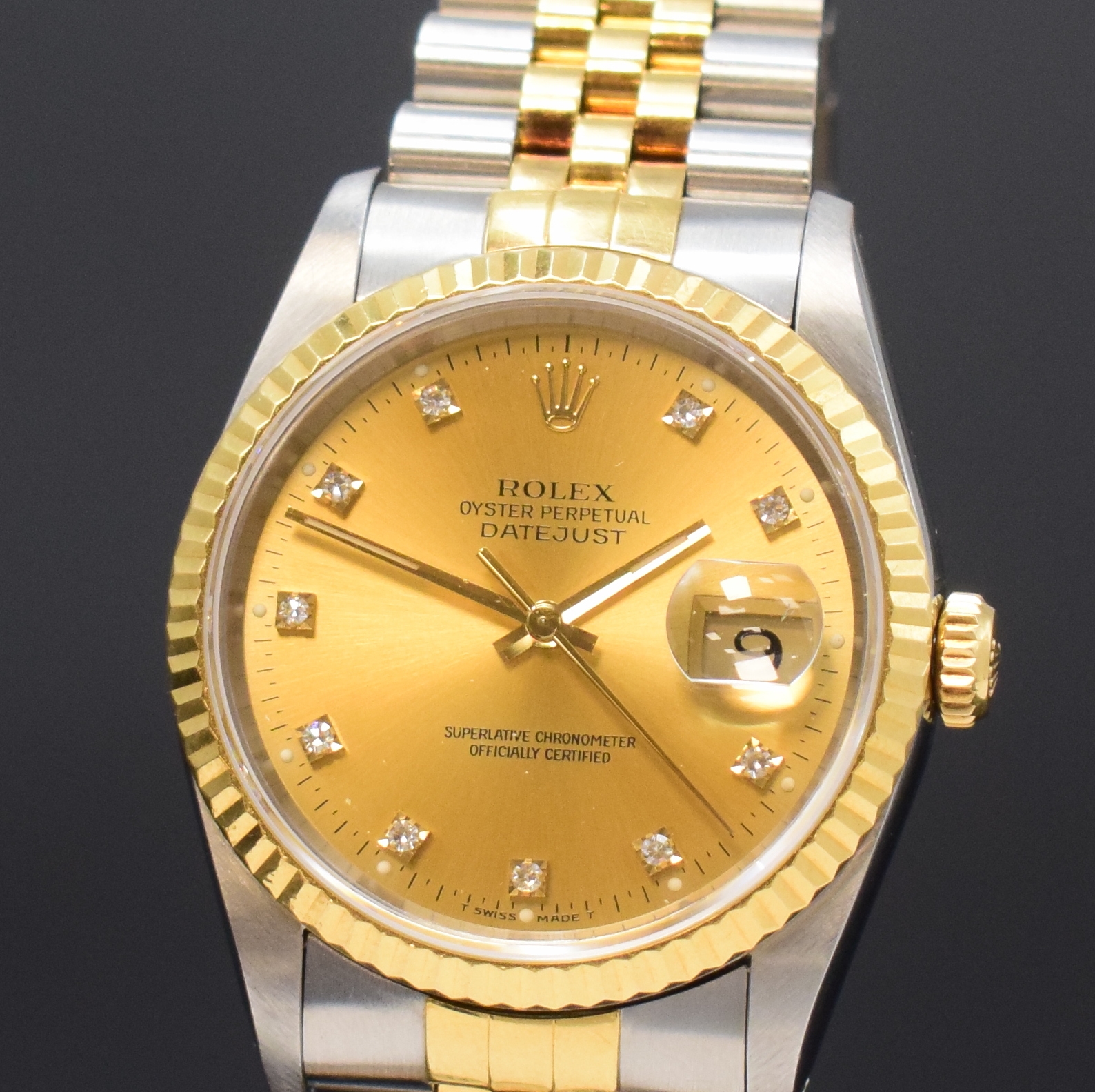 Detail a: ROLEX Herrenarmbanduhr Datejust Oyster Perpetual Herrenarmbanduhr Referenz 16233, Automatik, Schweiz um 1993, X-Serie, Chronometer der Superlative in ...