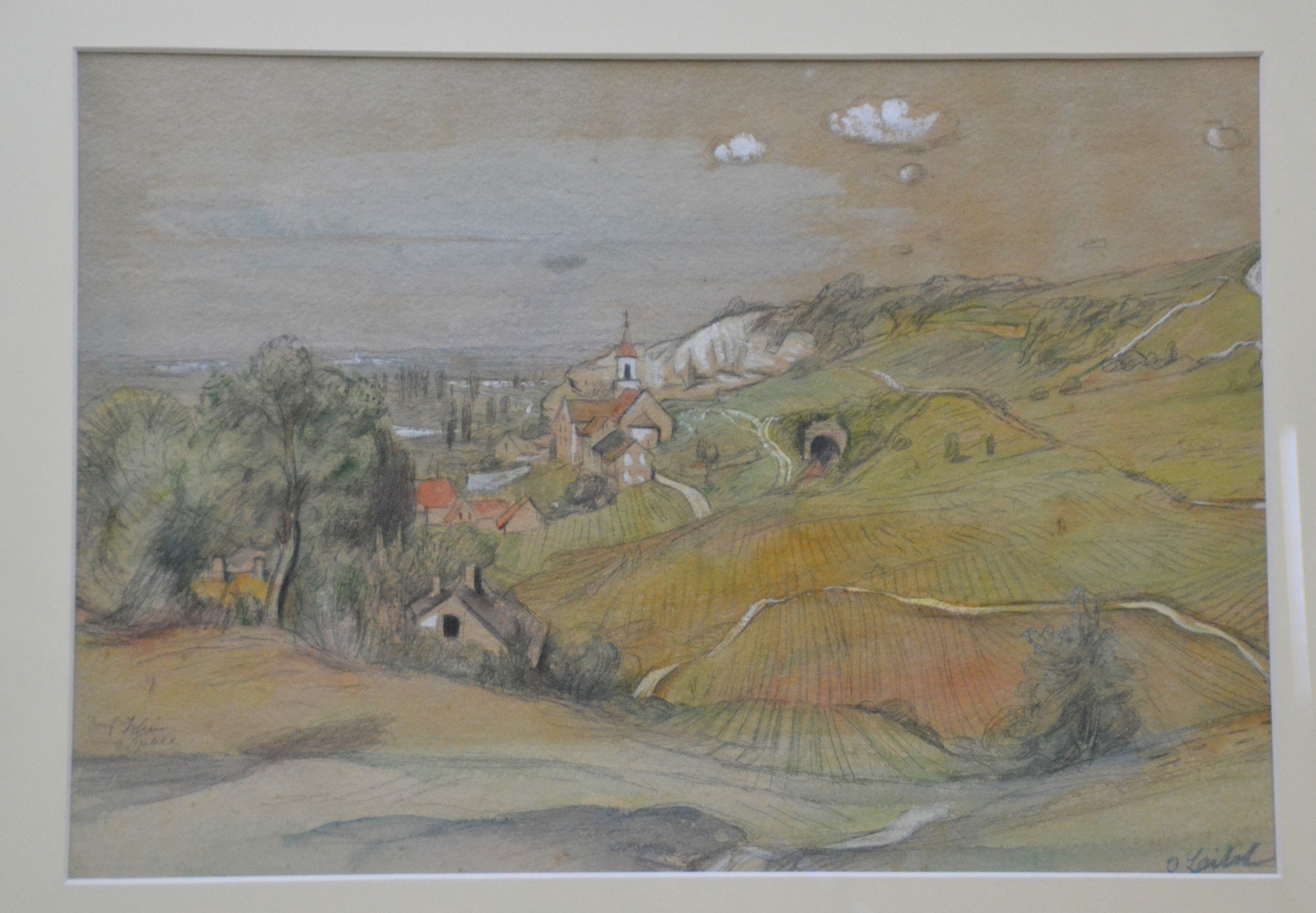Otto Laible, 1891 Karlsruhe bis 1962, 2 Aquarelle/Gouache, 2 Repros: 1. Aquarell, Russland 1943, signiert, bet., PP-Ausschnitt 31 x 47 cm, R., 2. ...
