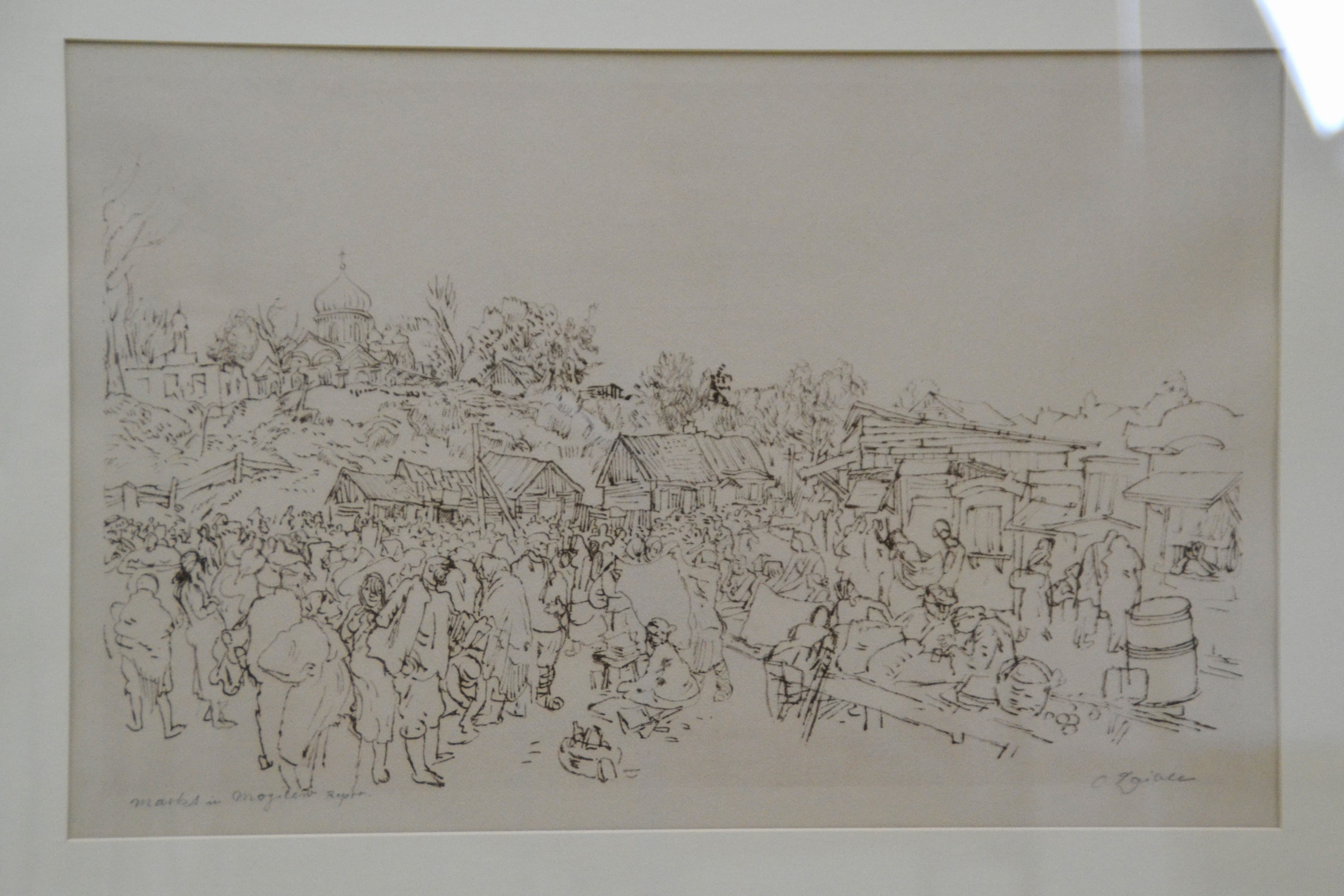 Detail a: Otto Laible, 1891 Karlsruhe bis 1962, 2 Aquarelle/Gouache, 2 Repros: 1. Aquarell, Russland 1943, signiert, bet., PP-Ausschnitt 31 x 47 cm, R., 2. ...