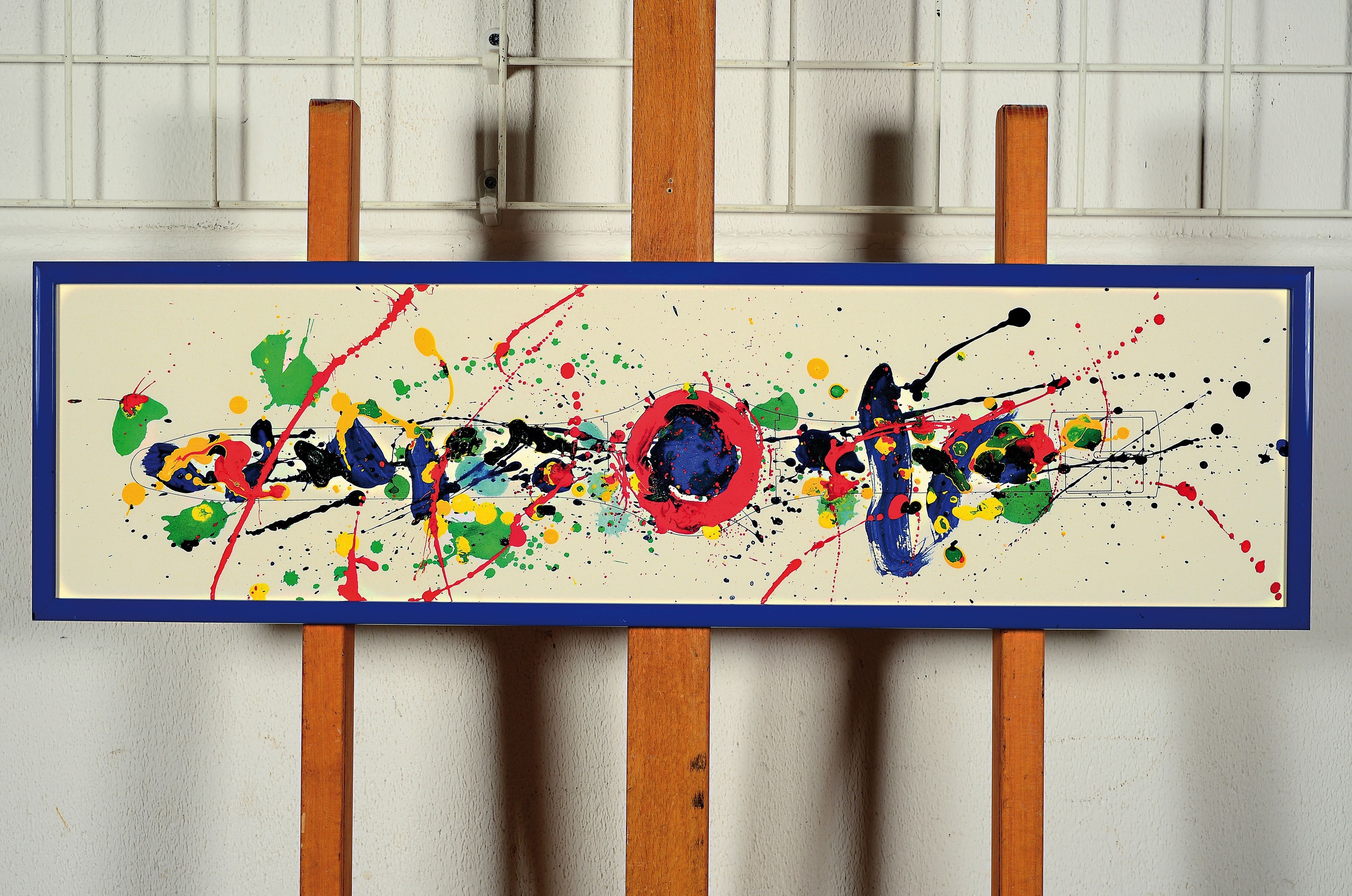 Detail k: Sam Francis, 1923-1994, Entwurf zu Swatch- Uhr von 1992, Farblithographie, ca. 77x20cm, u.Gl., R.