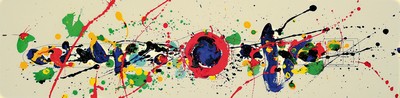 Image Sam Francis, 1923-1994, Entwurf zu Swatch- Uhr von 1992, Farblithographie, ca. 77x20cm, ...