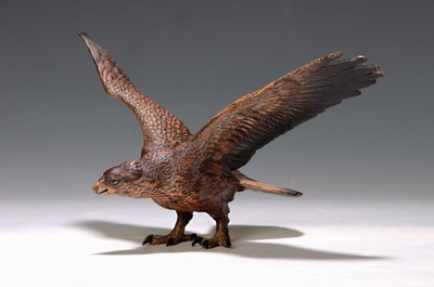 Image Large Viennese bronze, eagle with outstretchedwings, colorfully painted, height approx. ...