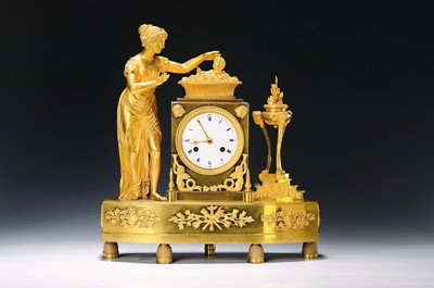 Image Pendule, Frankreich um 1800, verziertes Bronzegehäuse, mit alter Vergoldung (ber.), ...