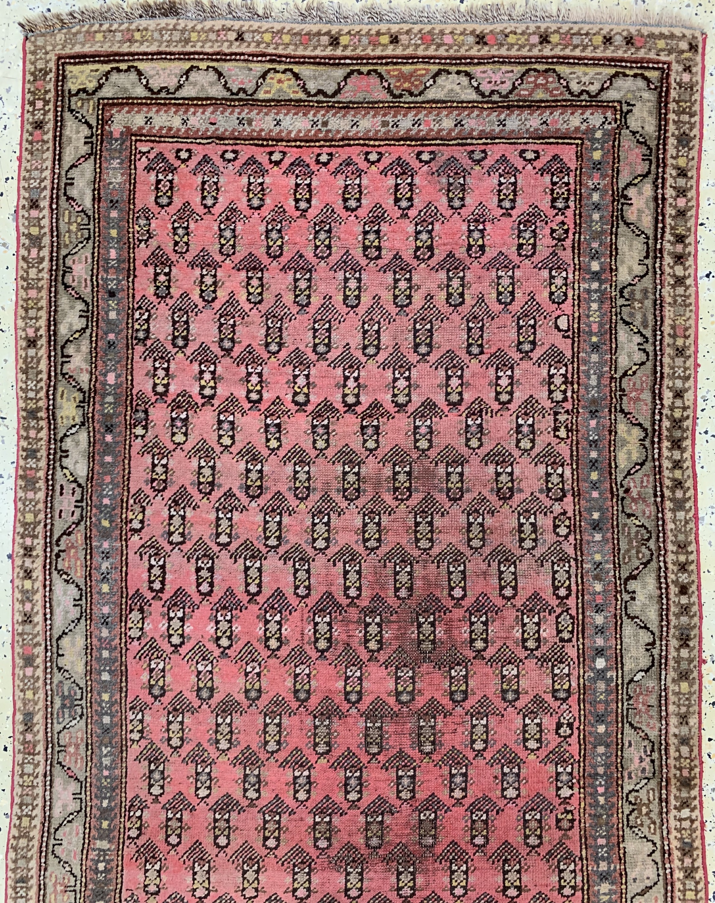 Detail a: Karabagh antik, Kaukasus, 19.Jhd, Wolle aufWolle, ca. 400 x 108 cm, EHZ: 3
