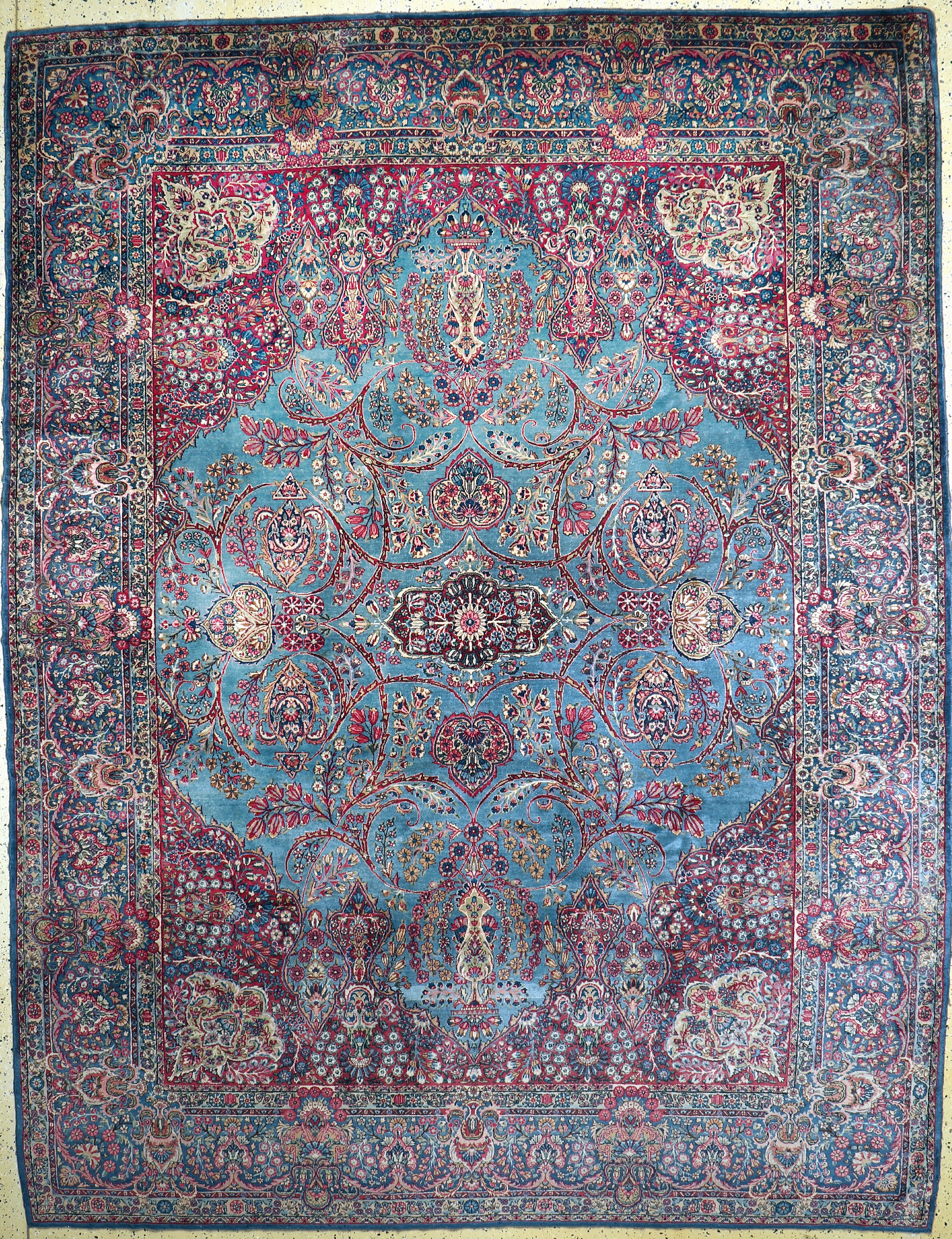 Kerman"Lavar"antik, Persien, um 1900, Wolleauf Baumwolle, ca. 360 x 275 cm, EHZ: 2