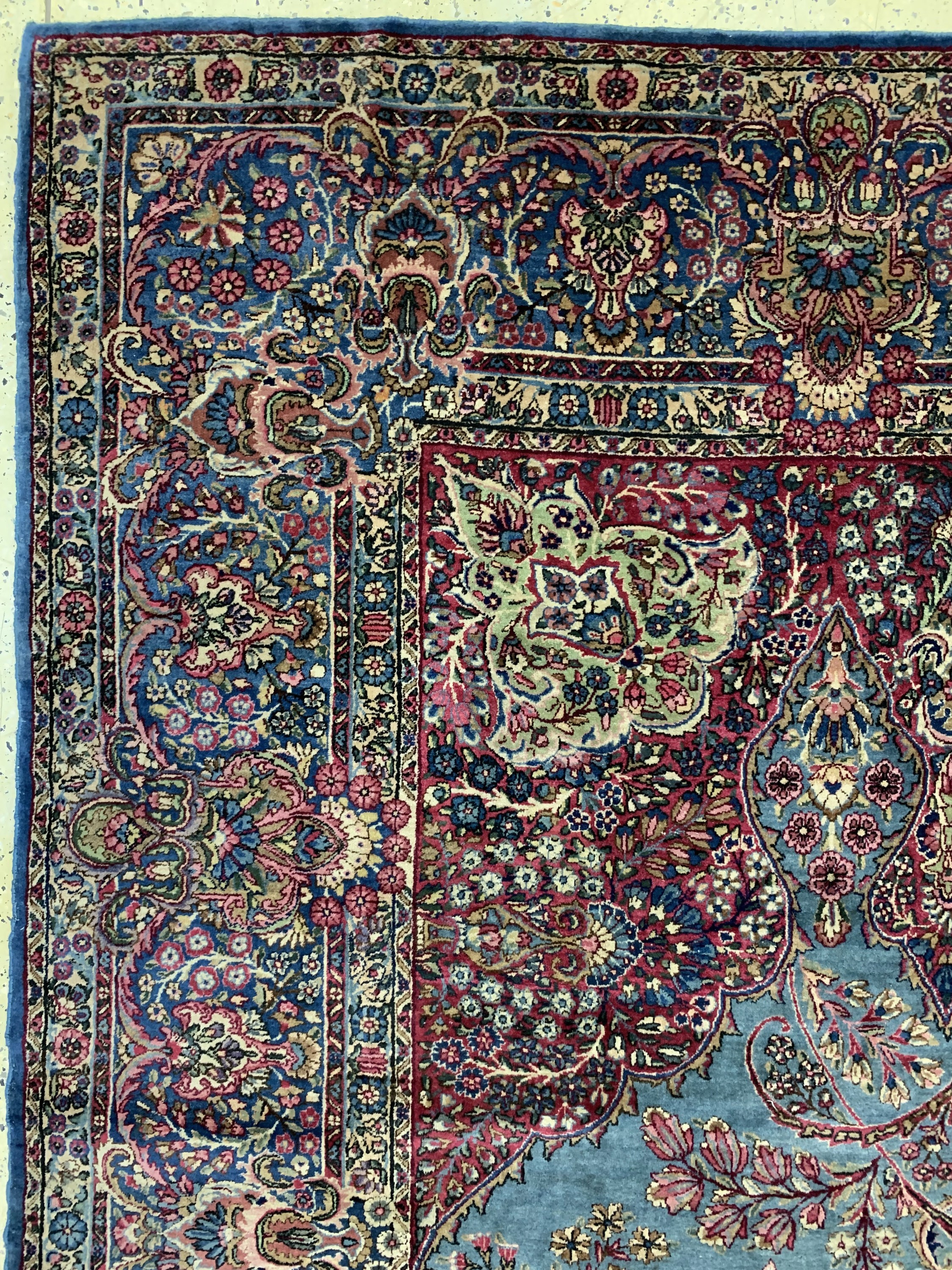 Detail d: Kerman"Lavar"antik, Persien, um 1900, Wolleauf Baumwolle, ca. 360 x 275 cm, EHZ: 2