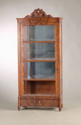 Image Vitrine, Louis-Philippe, um 1860/70, Mahagonifurnier, 4 Einlegeböden, innen z.T. ...