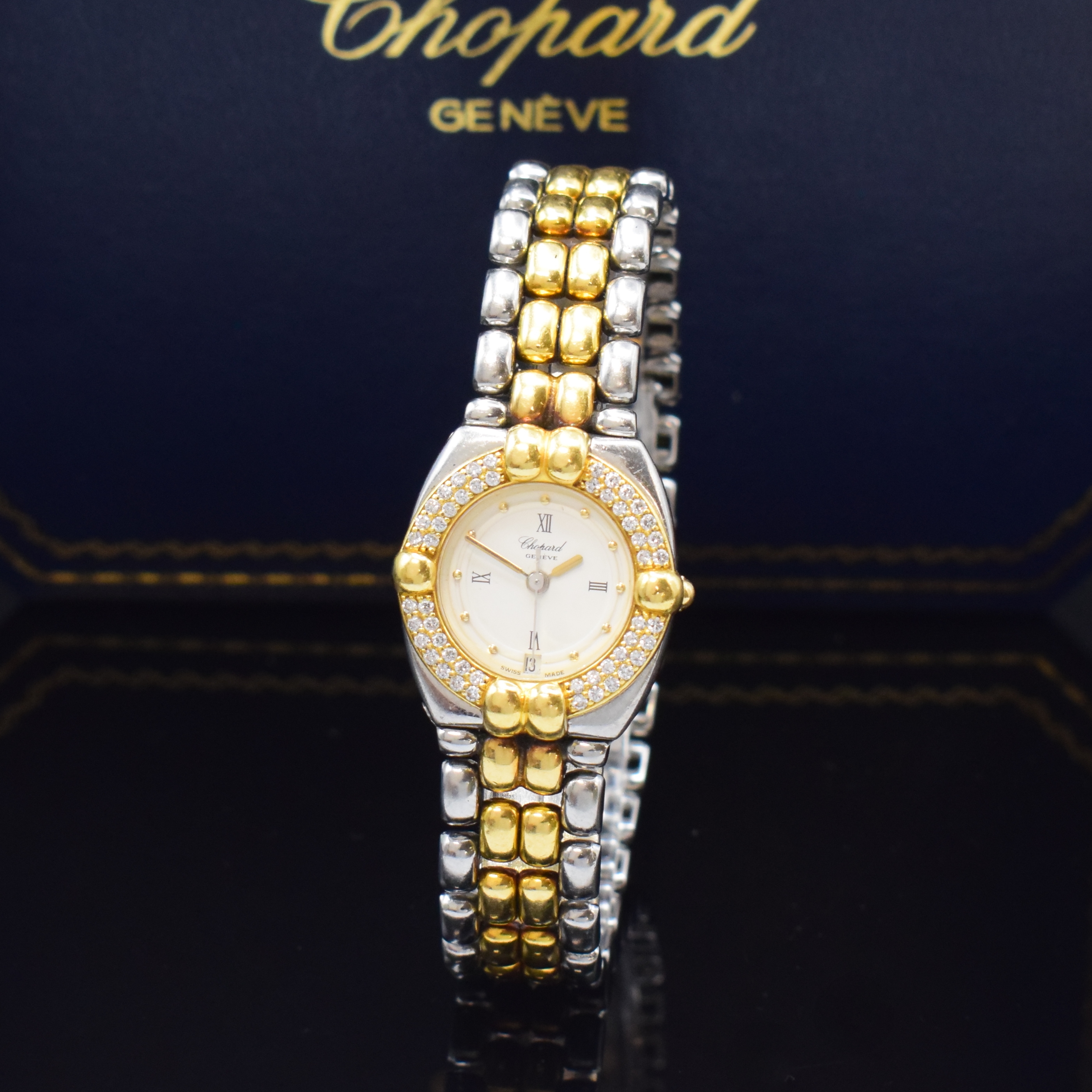 CHOPARD Damenarmbanduhr Modellserie Gstaad Referenz 8112, Schweiz um 2000, quarz, Edelstahl/Gold kombiniert inkl. Gliederband m. dopp. Faltschl., ...