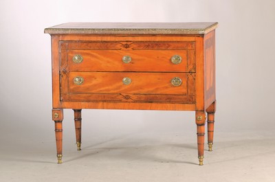 Image Fine Louis Seize chest of drawers, 1780, mahogany veneer, 2-drawer body on tapered legs, ...