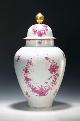 Image Large lidded vase, Apponyi purple, Herend, Hungary, 2nd half of the 20th century, ...