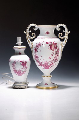 Image Large double-handled vase and lamp Apponyi purple, Herend, Hungary, 2nd half of the 20th ...