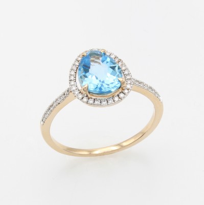 Image 26798442 - Ring mit blau Topas und Brillanten