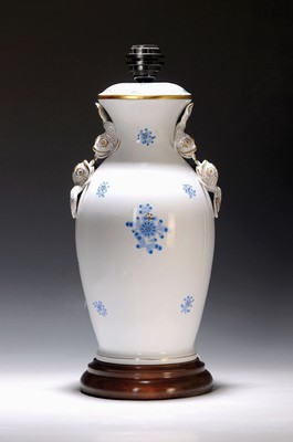 Image Porcelain lamp Apponyi blue, Herend, Hungary, 20th century, porcelain, hand-painted, gold ...