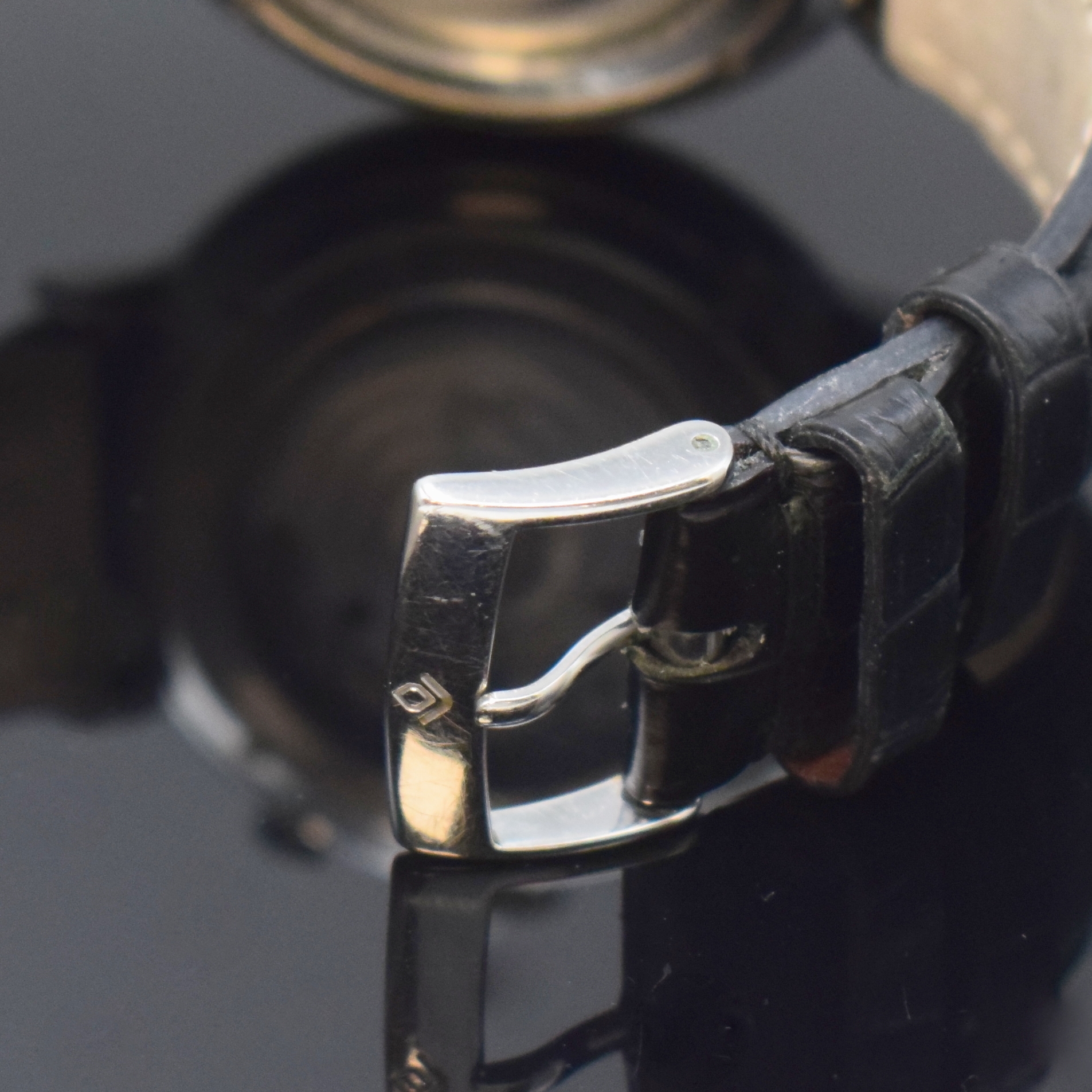 Detail b: BUNZ Chronometer Herrenchronograph in Stahl mit Diamanten, Schweiz um 2015, Automatik, beids. vergl. Geh. inkl. Lederband m. orig. Dornschl., Boden ...
