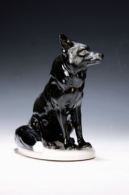 Image Porzellanfigur, Meissen, Jugendstil, um 1890-1900, Silberfuchs, Modellnr. V 147, Entw. ...