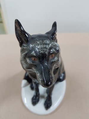 26799060f - Porzellanfigur, Meissen, Jugendstil, um 1890-1900, Silberfuchs, Modellnr. V 147, Entw. ...
