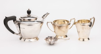 Image 3-part teaset , England, Sheffield 1960, silver 925, manufacturer's brand Mappin ...