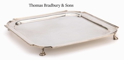 Image Square shaped tray, England, London 1913 , manufacturer's brand Thomas Bradbury ...