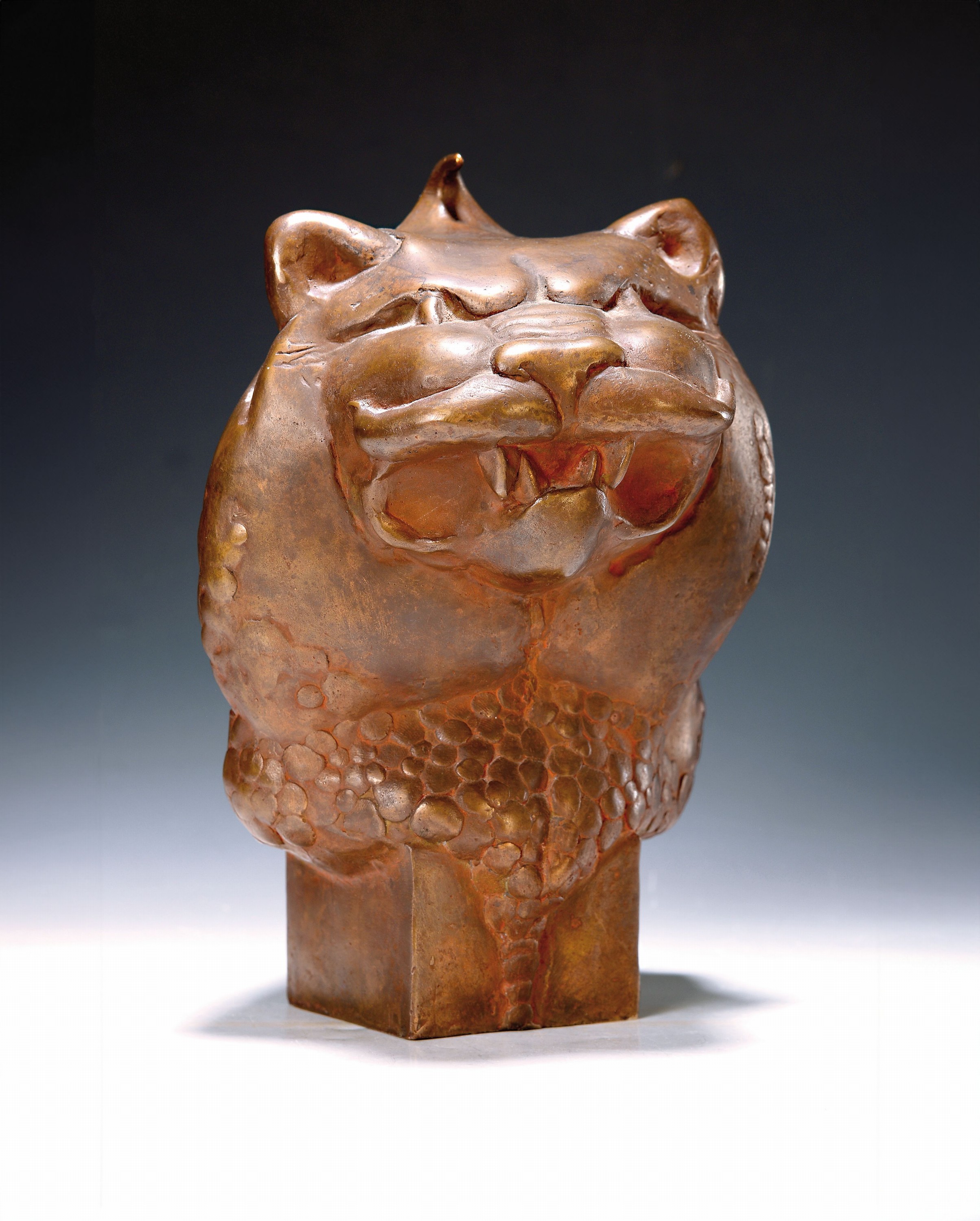 Gernot Rumpf, geb. 1941 Kaiserslautern, Löwenkopf, Bronzeskulptur, signiert und dat. 1980, num. 9/12, H. ca. 25cm