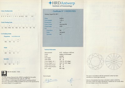 26799103b - 18 kt Gold Brillant-Ohrstecker, WG 750/000,2 Brillanten zus. ca. 2.01 ct feines ...