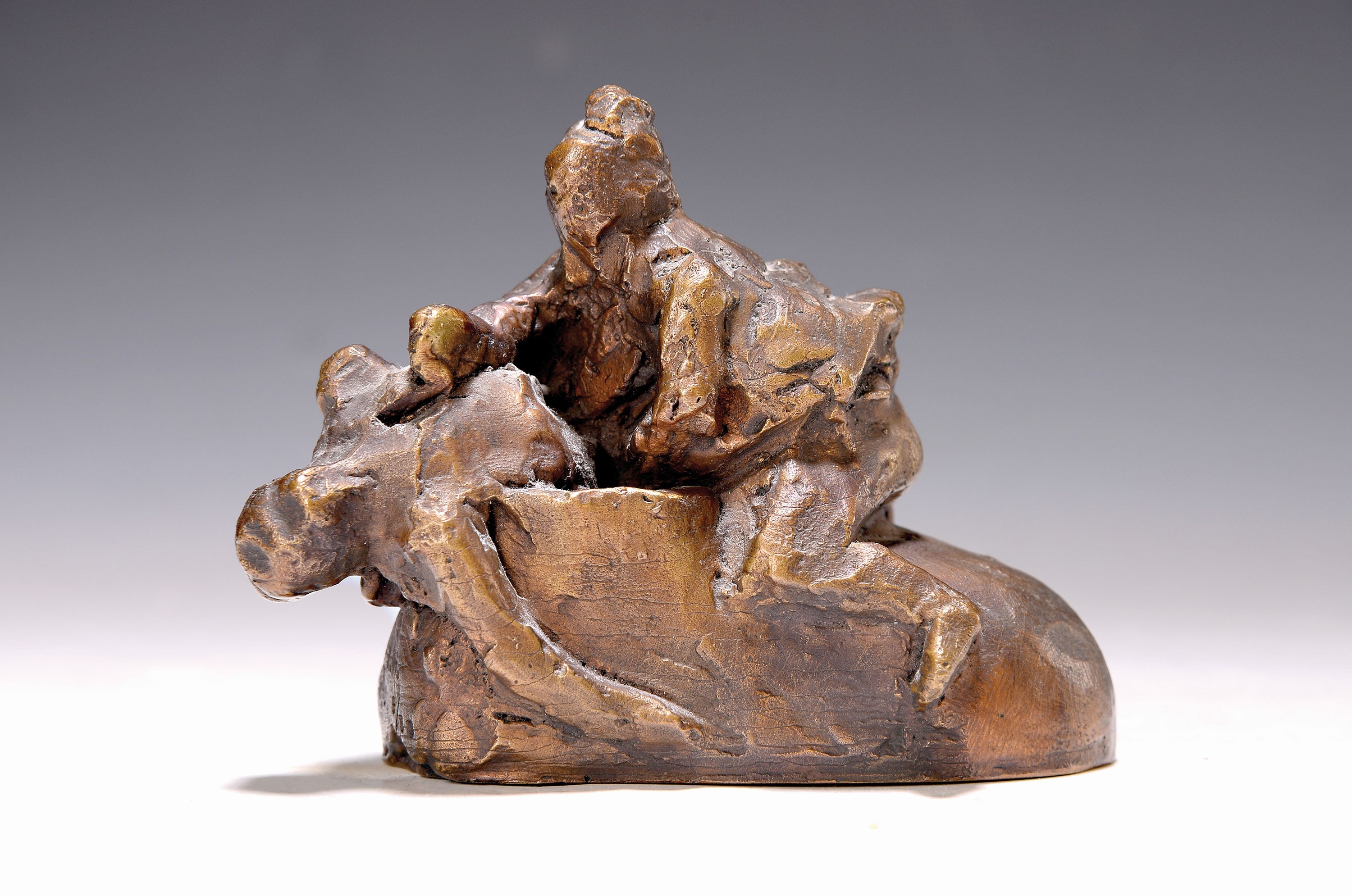 Detail k: Alfred Hrdlicka, 1928-2009 Wien, Die Ermordung des Marat, Bronzeskulptur von 1987, monogr., num. 8/59, ca. 10x13x6cm