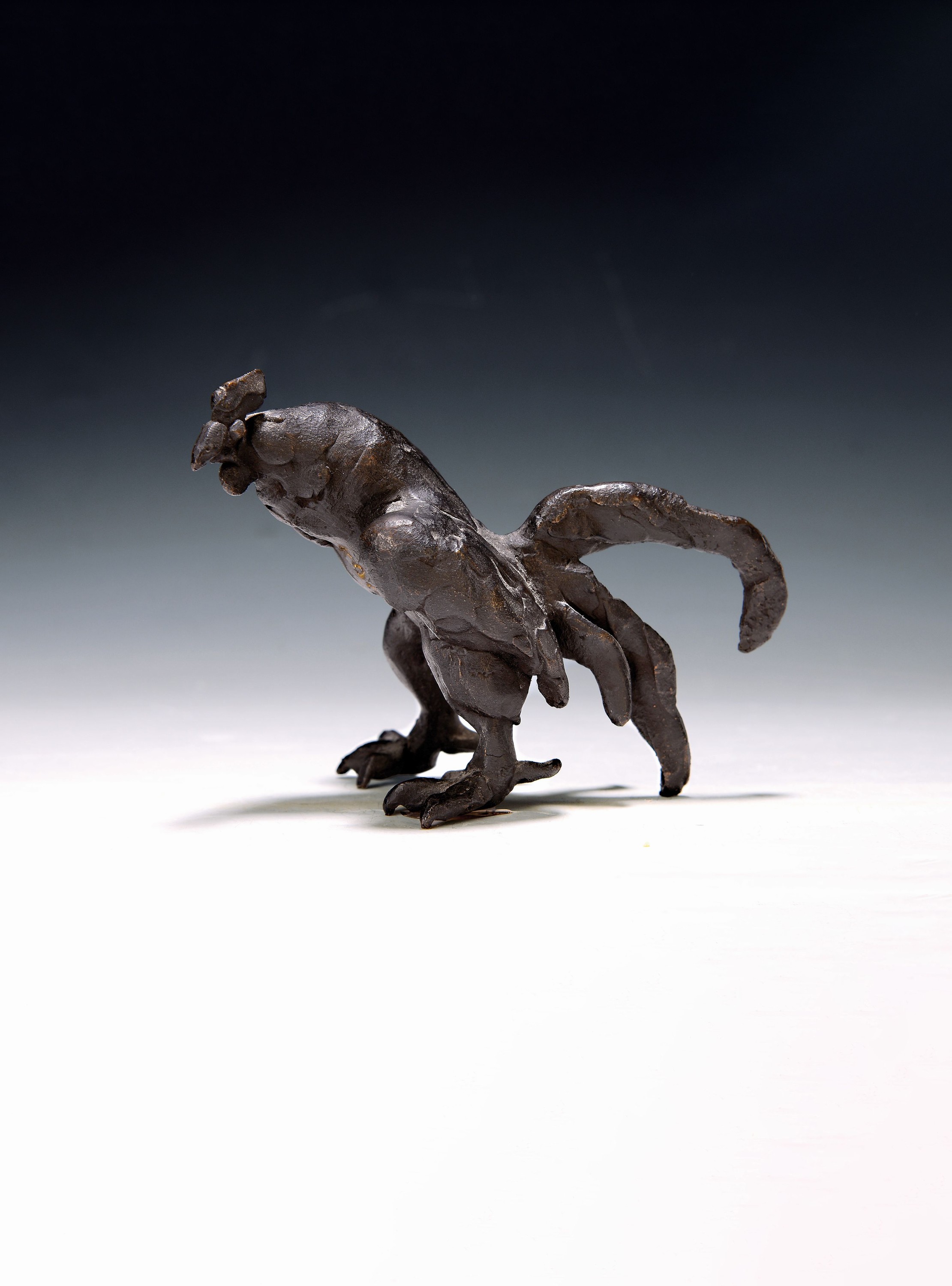 Erich Koch, 1924 Roßbach/Pfalz-2014 München,Hahn, Bronzeskulptur, sign. Koch, H. ca. 12cm