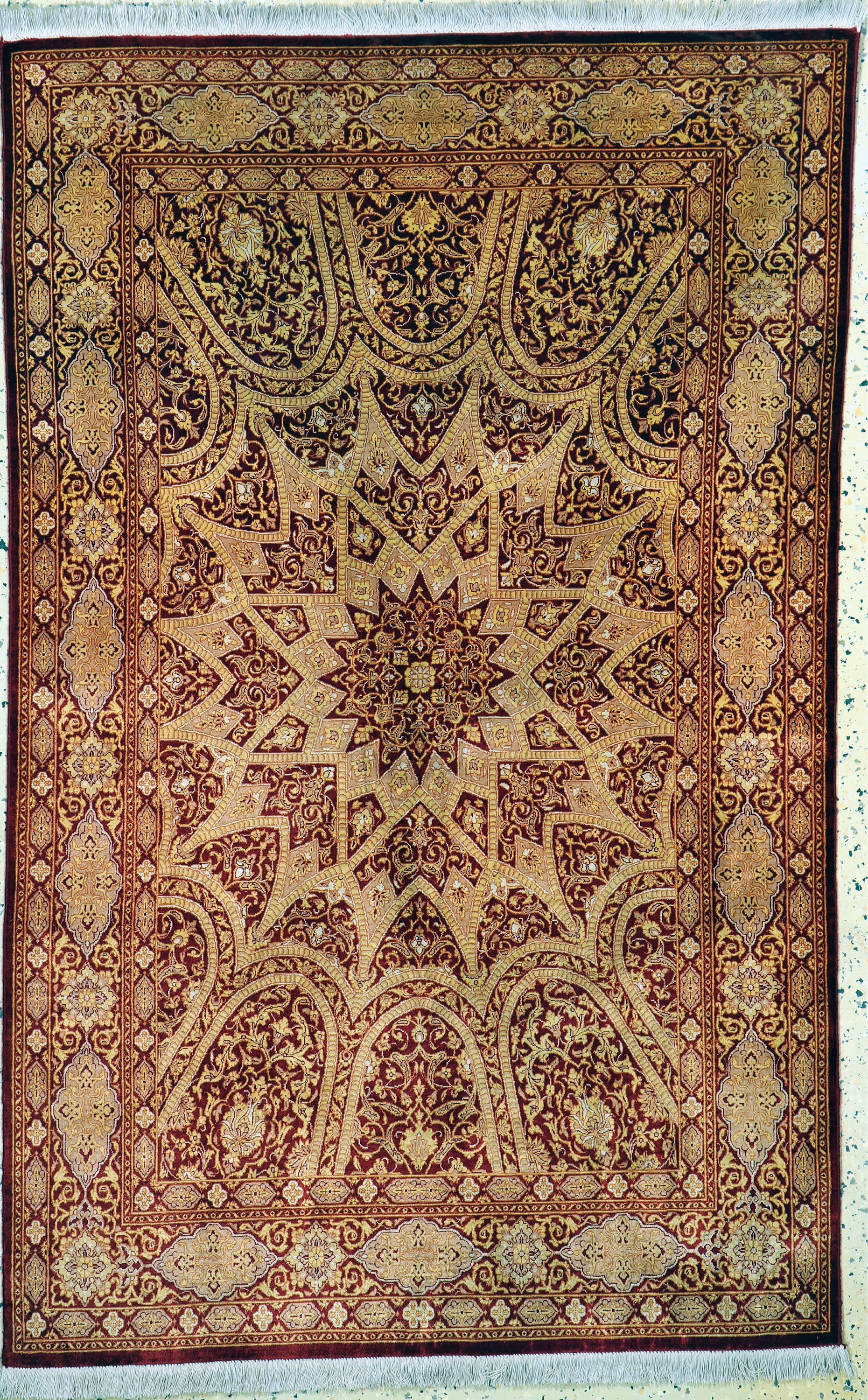 Ghom Seide fein, Persien, Ende 20.Jhd, reine Naturseide, ca. 151 x 96 cm, EHZ: 1-2