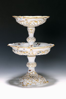 Image Large etagere, Herend, Rothschild, 20th century, porcelain, bird decoration, rich ...